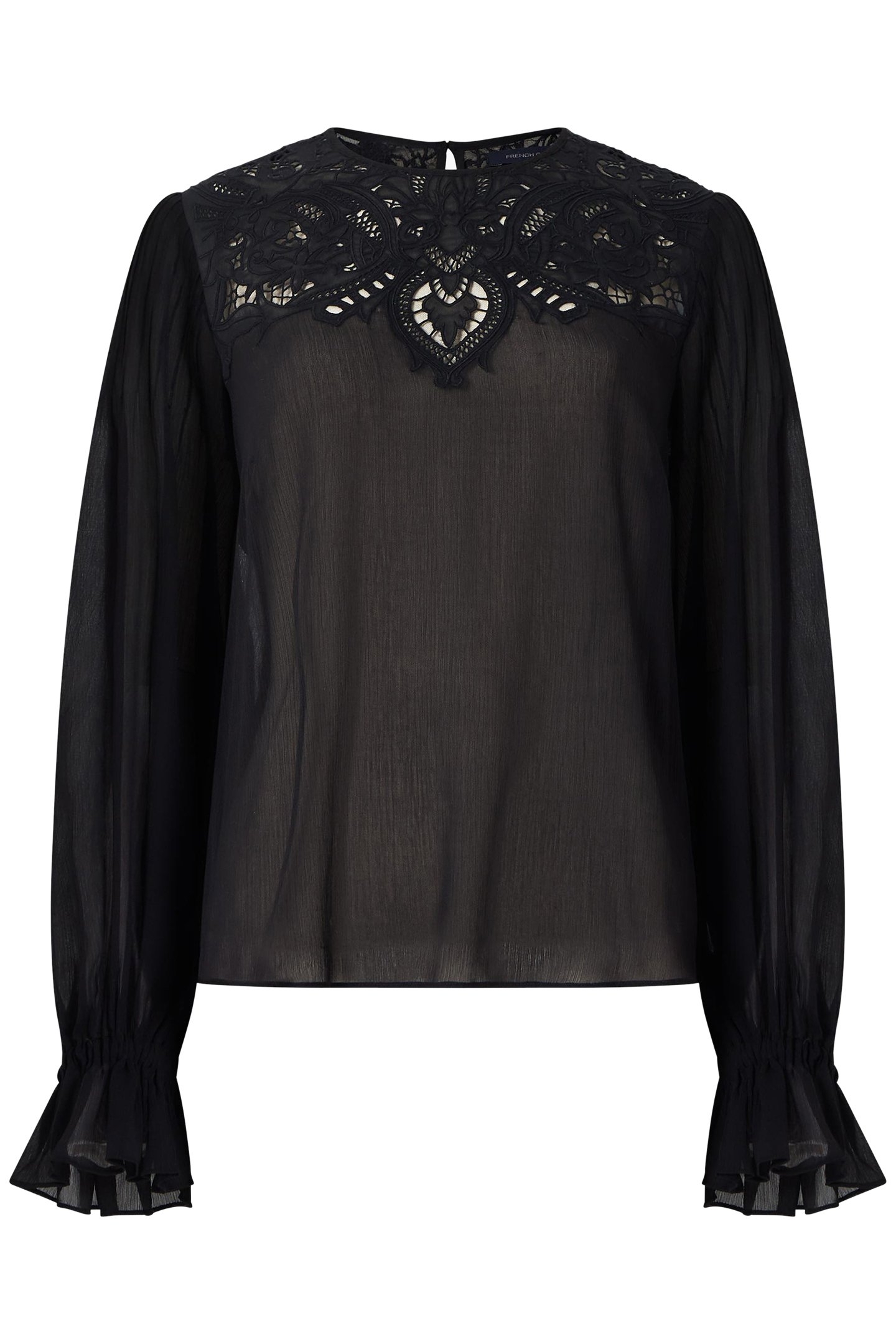 EMINA CHIFFON LACE BLOUSE BLACKOUT 4