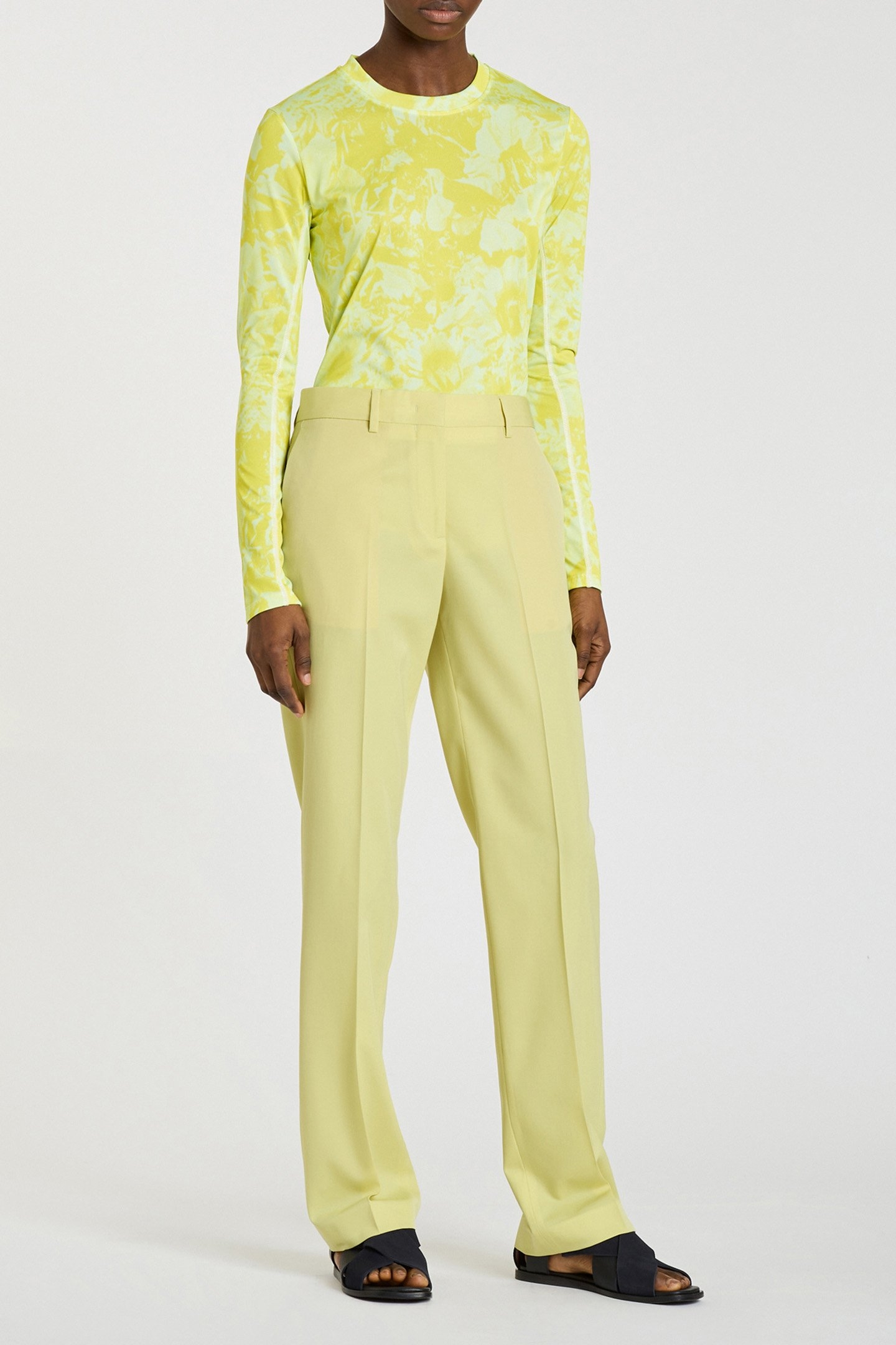 WOMENS PRINTED TOP LEMON YELLOW 3