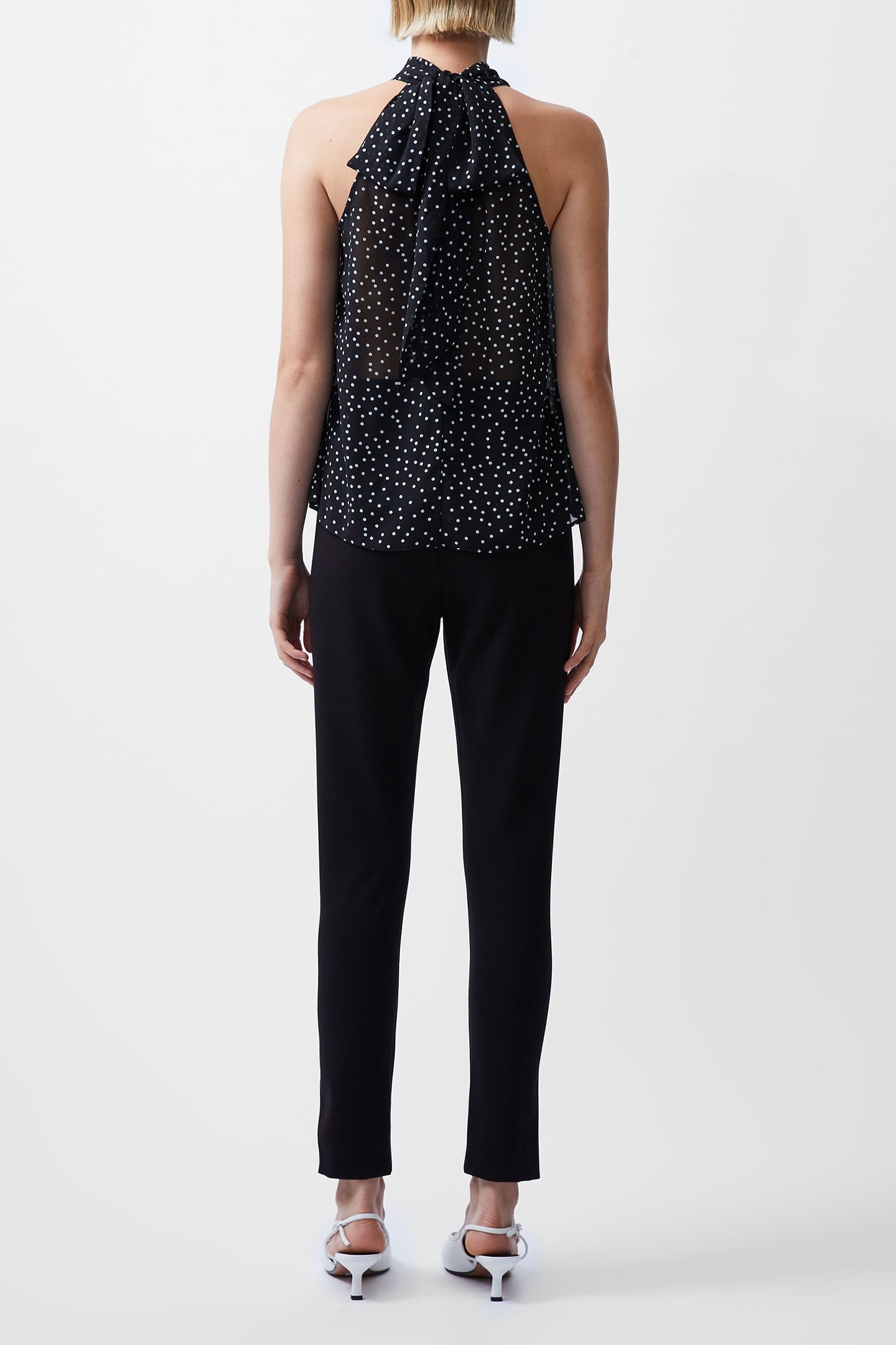 POLKA DOT ROSETTA TOP BLACK/WHITE 3