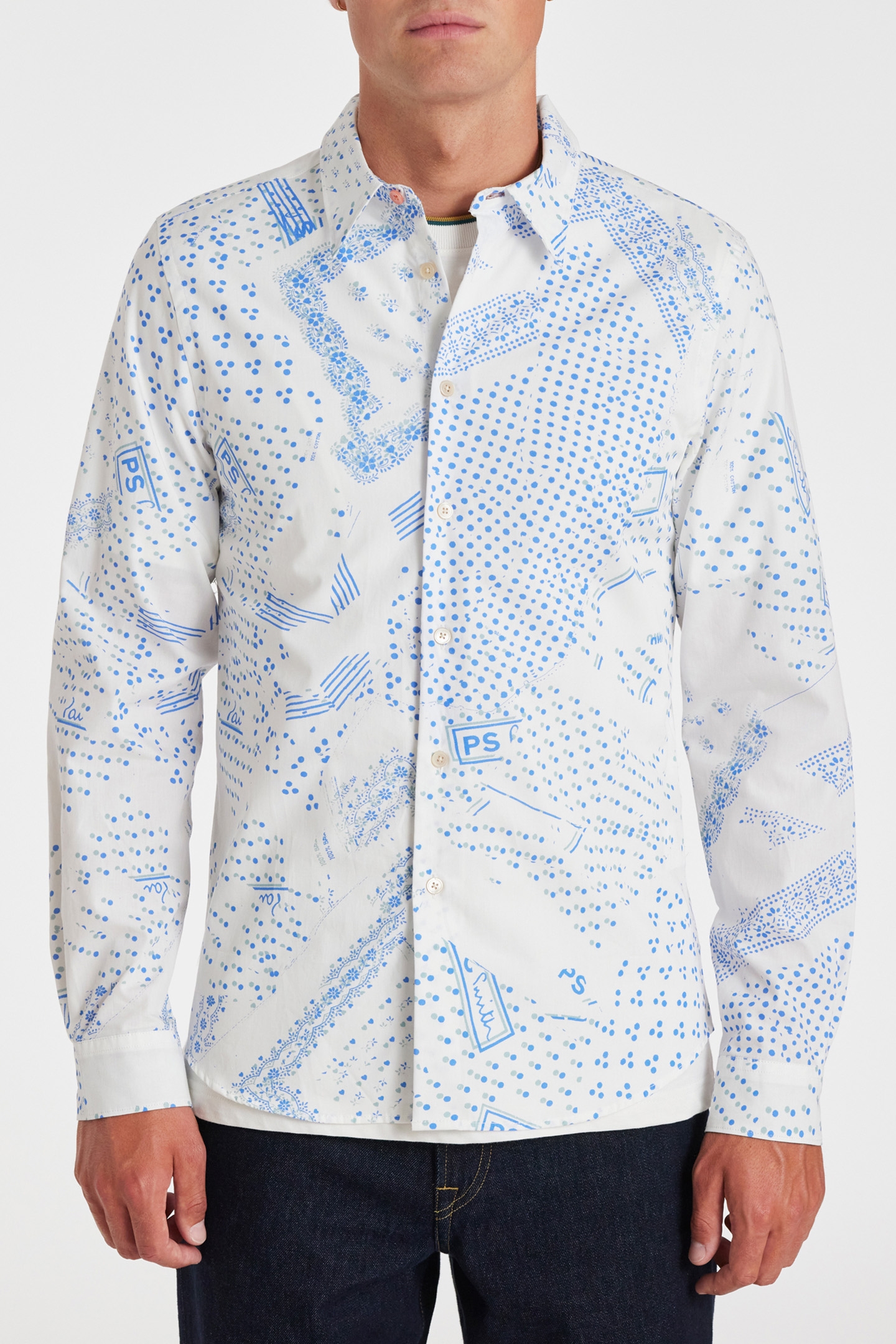 MENS LS TAILORED FIT SHIRT OFF WHITE 1