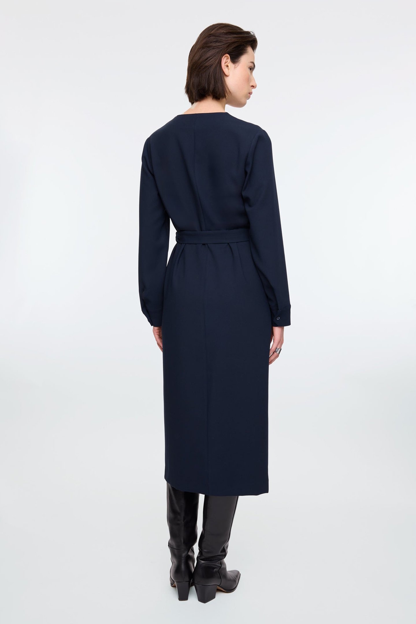 PLEAT BI-STRETCH DRESS SKY CAPTAIN 2