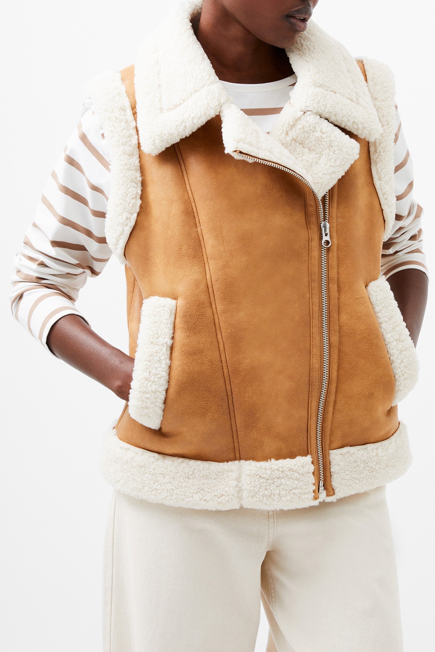 CAMRY SUEDETTE GILLET TAN 1