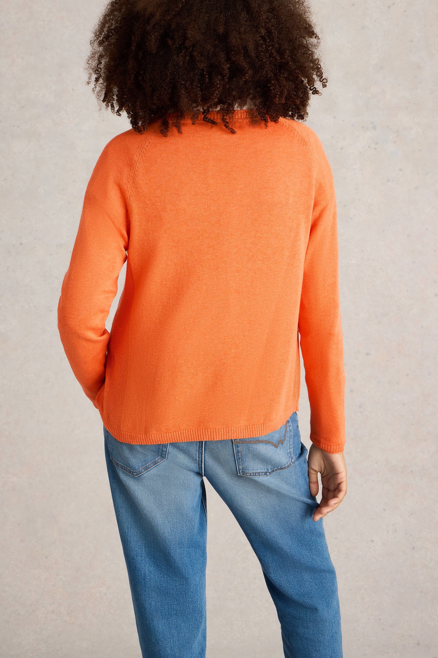 LUNA V NECK CARDI BRIGHT ORANGE 2