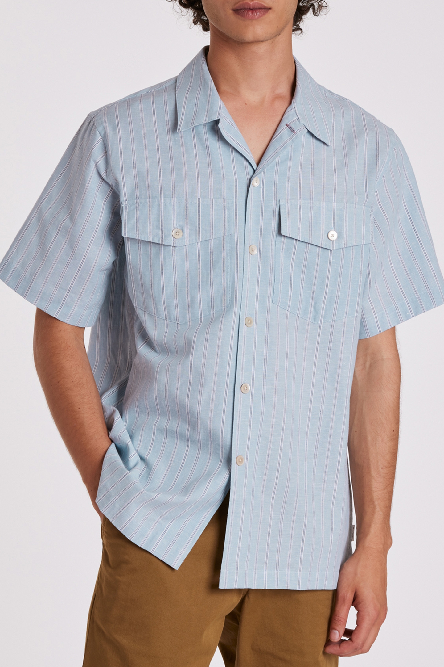 MENS SS CASUAL FIT SHIRT LIGHT BLUE 1