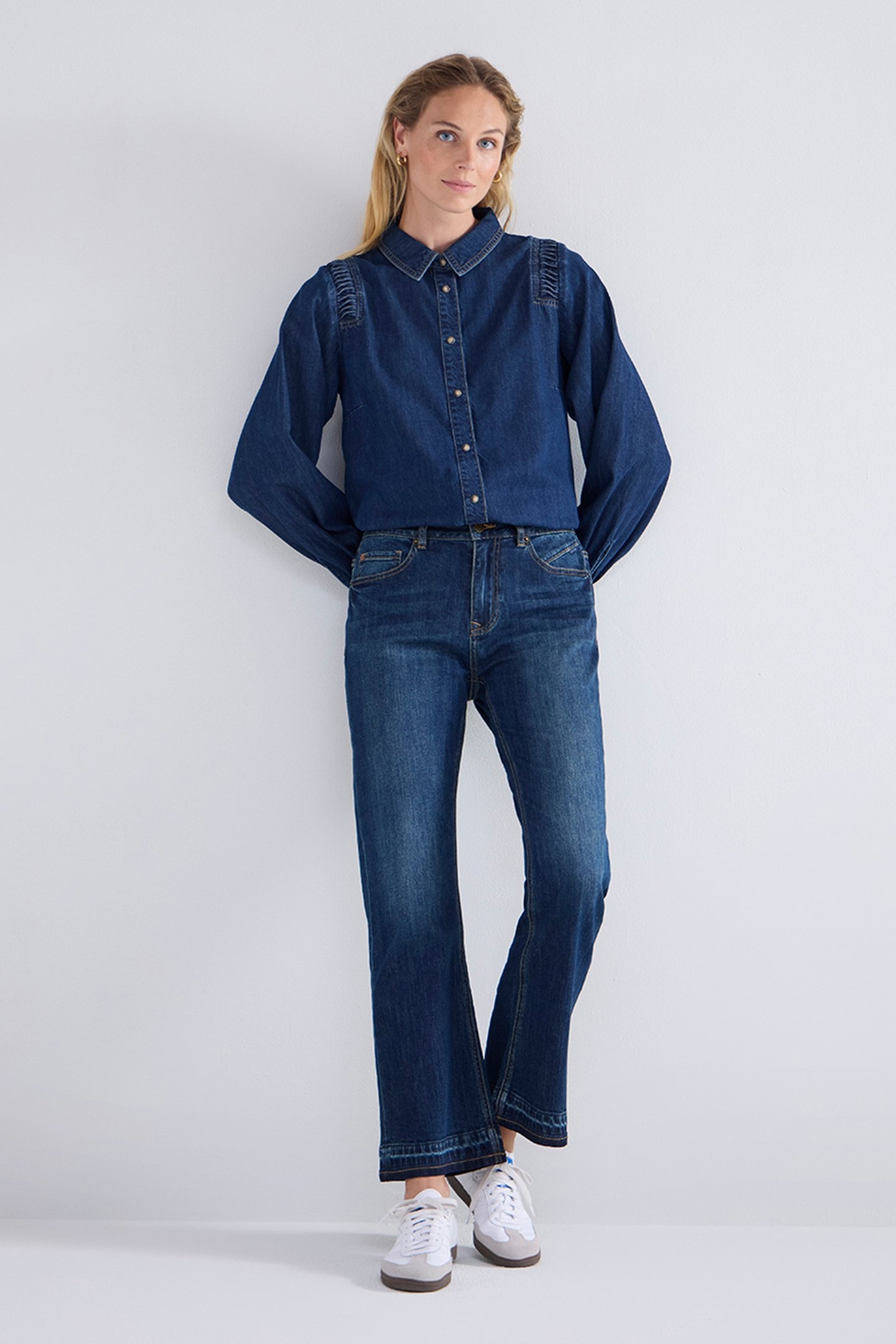 DENIM BLOUSE LIGHTWEIGHT COTTON TENCEL BLUES 3