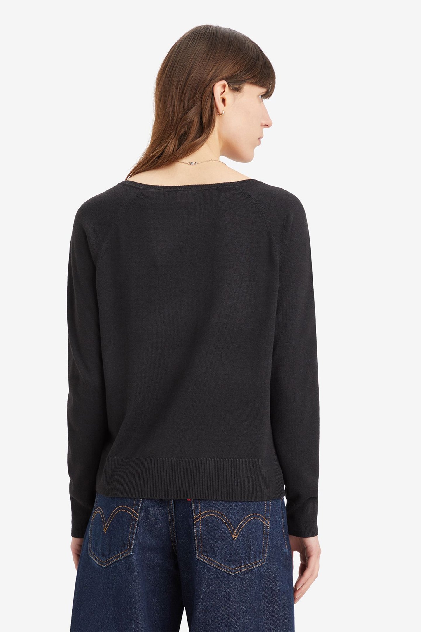 PETAL VNECK SWEATER CAVIAR LIGHTWEIGHT 2