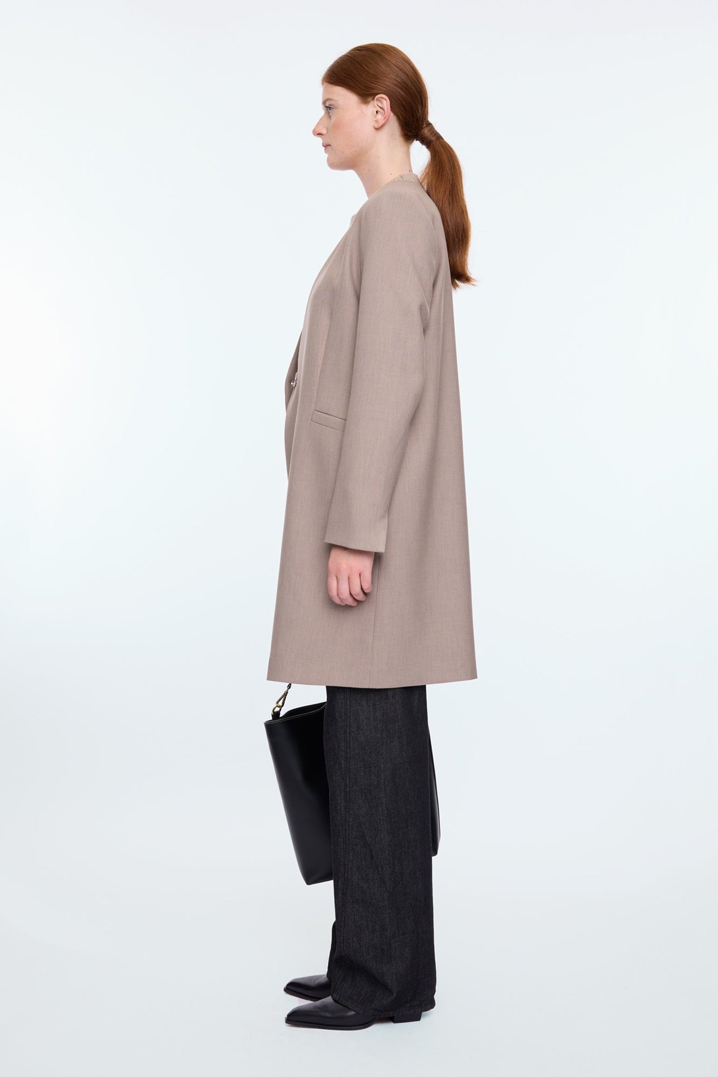 COLBERT LONG VISCOSE MIX BLAZER TAUPE MELANGE 4