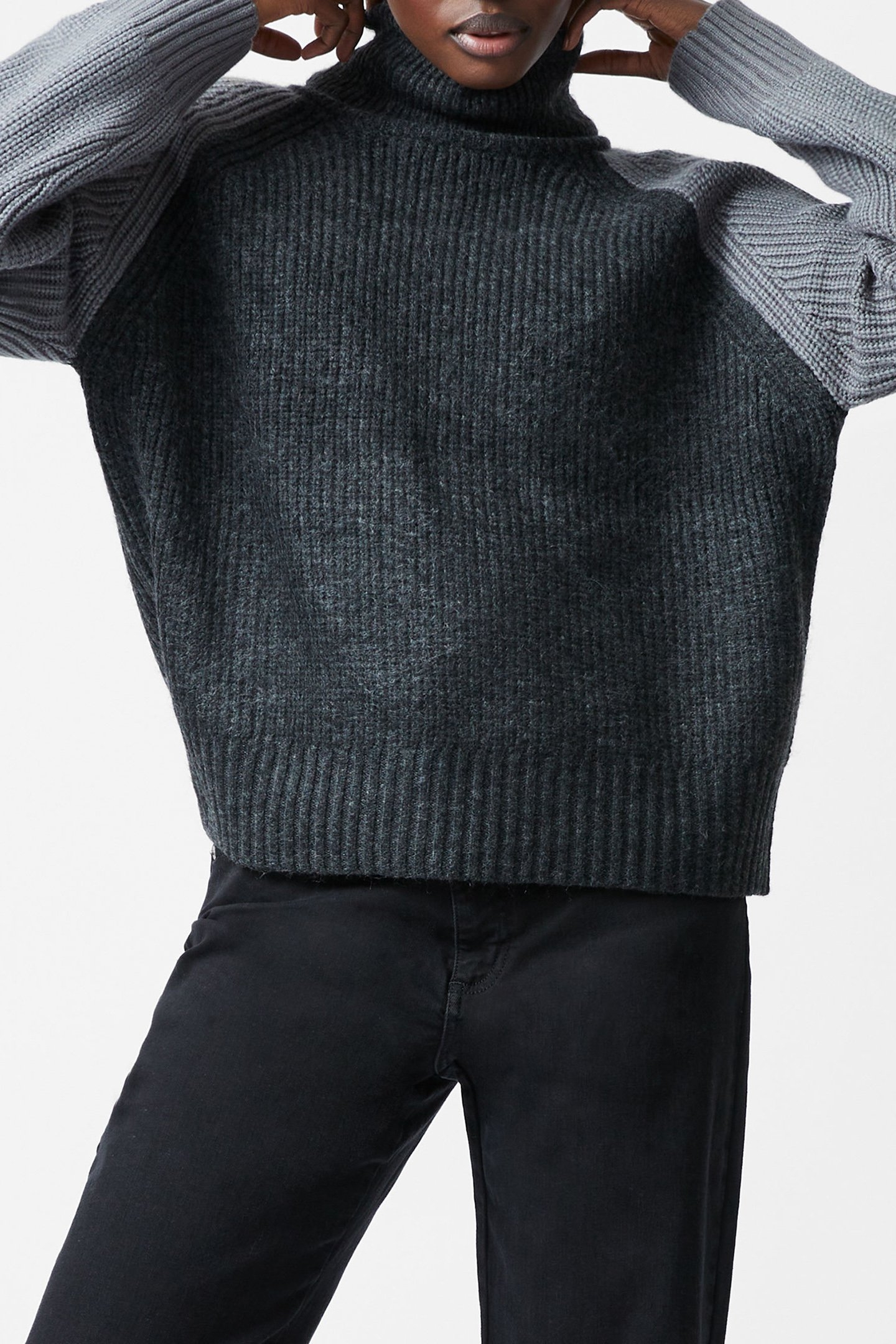 KESSY HIGH NECK JUMPER CHARCOAL/WARM GRAPHI 3