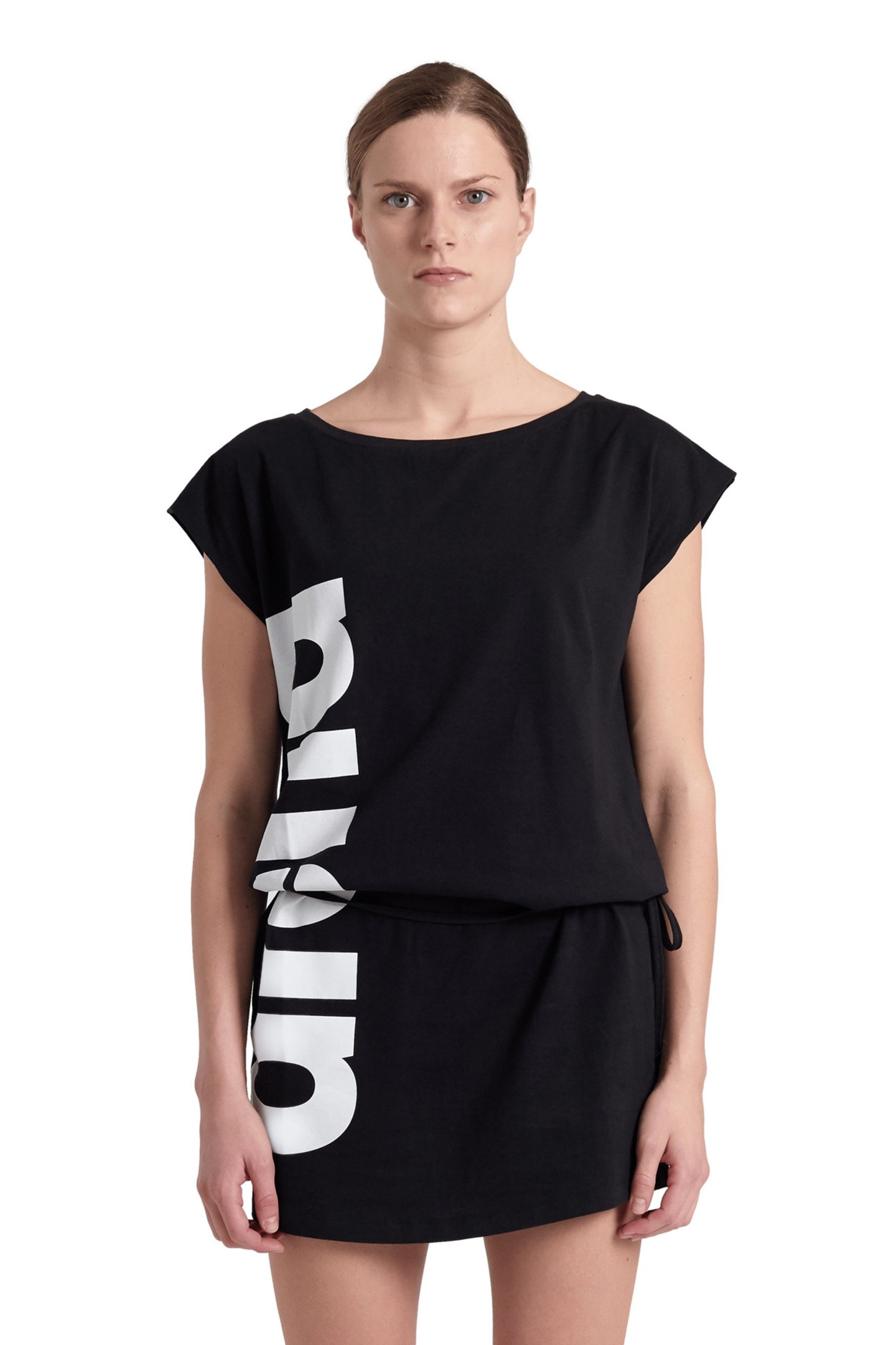 WOMEN'S ARENA LOGO DRESS BLACK-WHITE 1