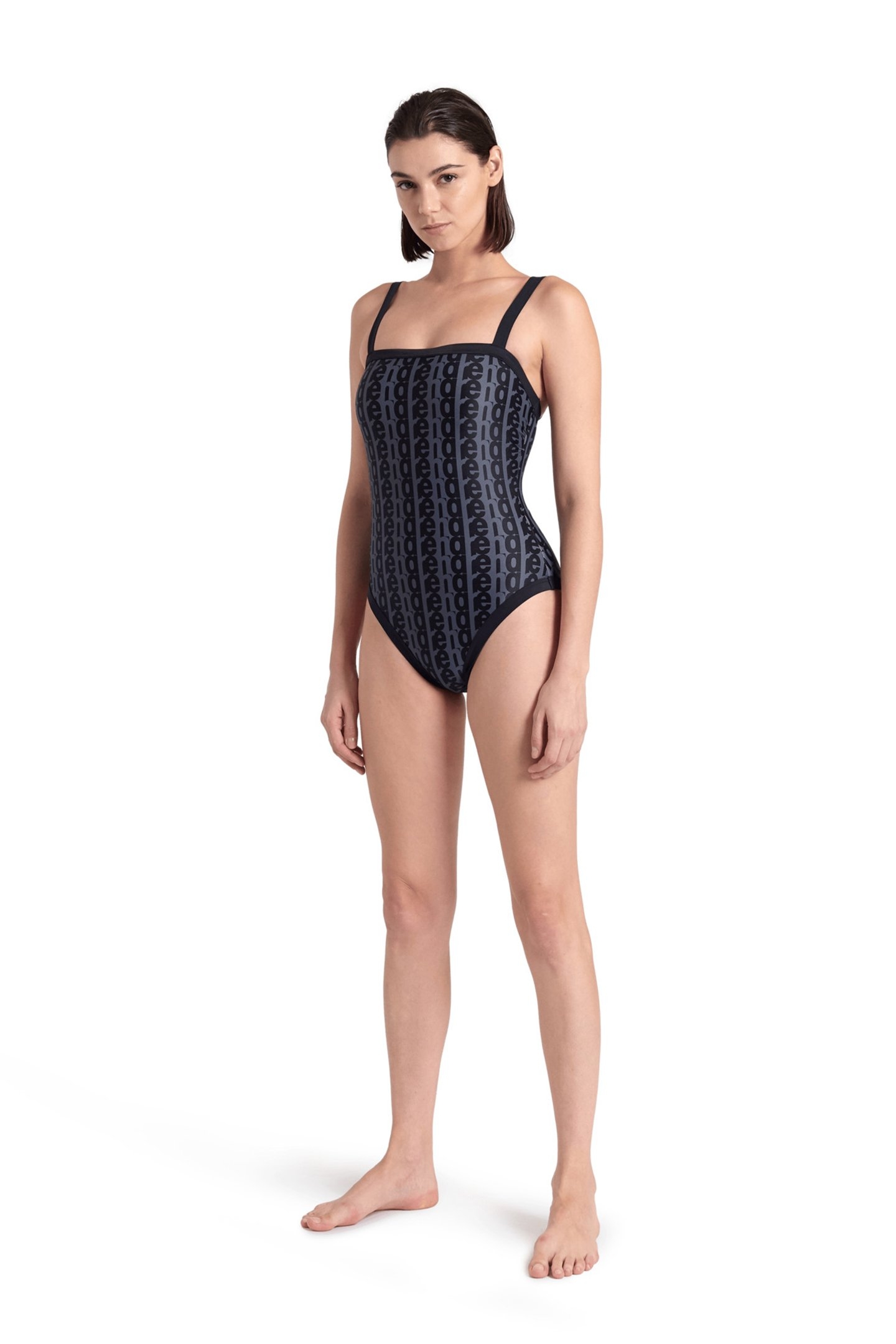 WOMEN'S ARENA MONOGRAM SWIMSUIT U BACK BLACK MULTI-BLACK 3