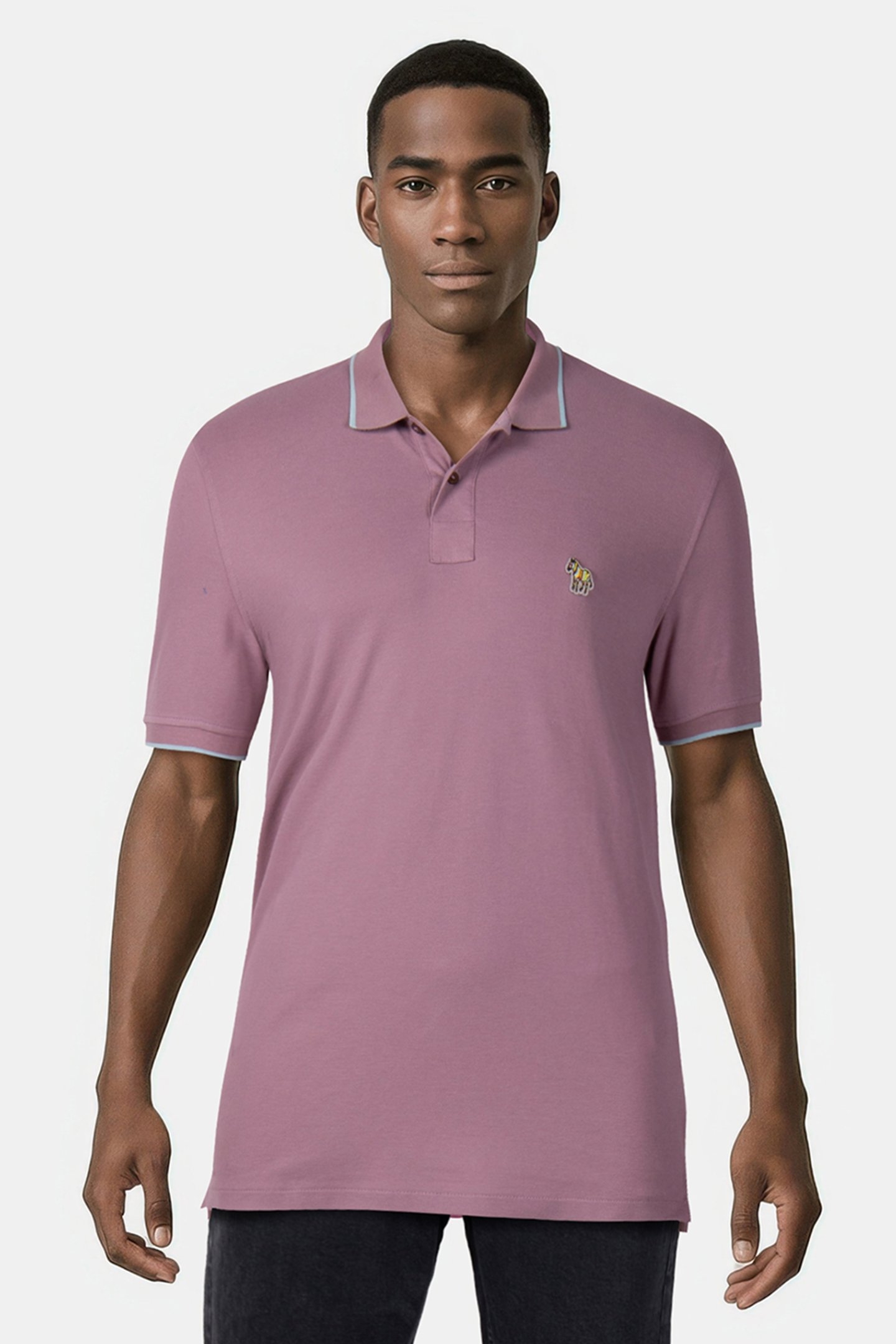 SLIM FIT POLO ZEB BADGE MAUVE 1