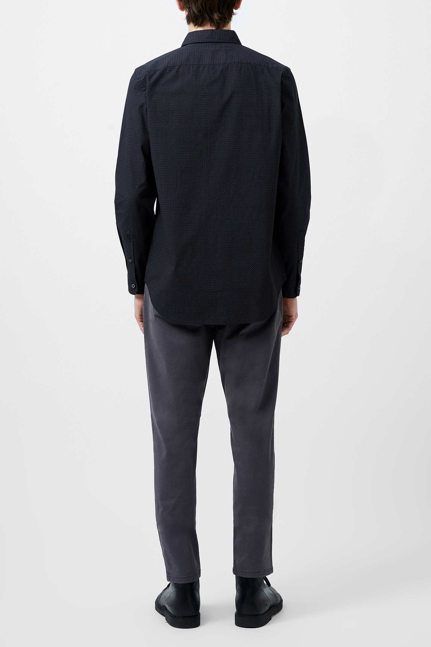 REGULAR FIT/CLASSIC COLLAR BLACK GEO 3