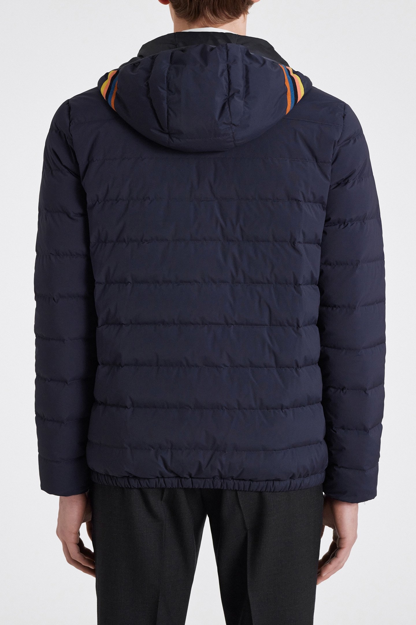 MENS DOWN HOODED JACKET VERY DARK NAVY 2