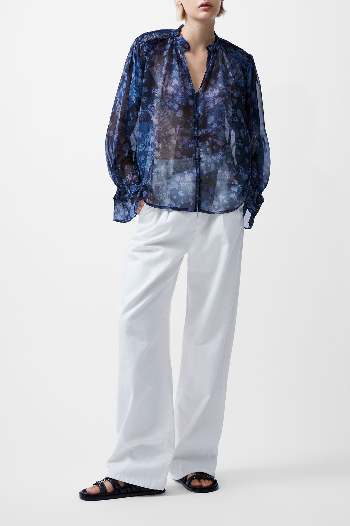 DAWN HALLIE CRINKLE TOP INDIGO 1