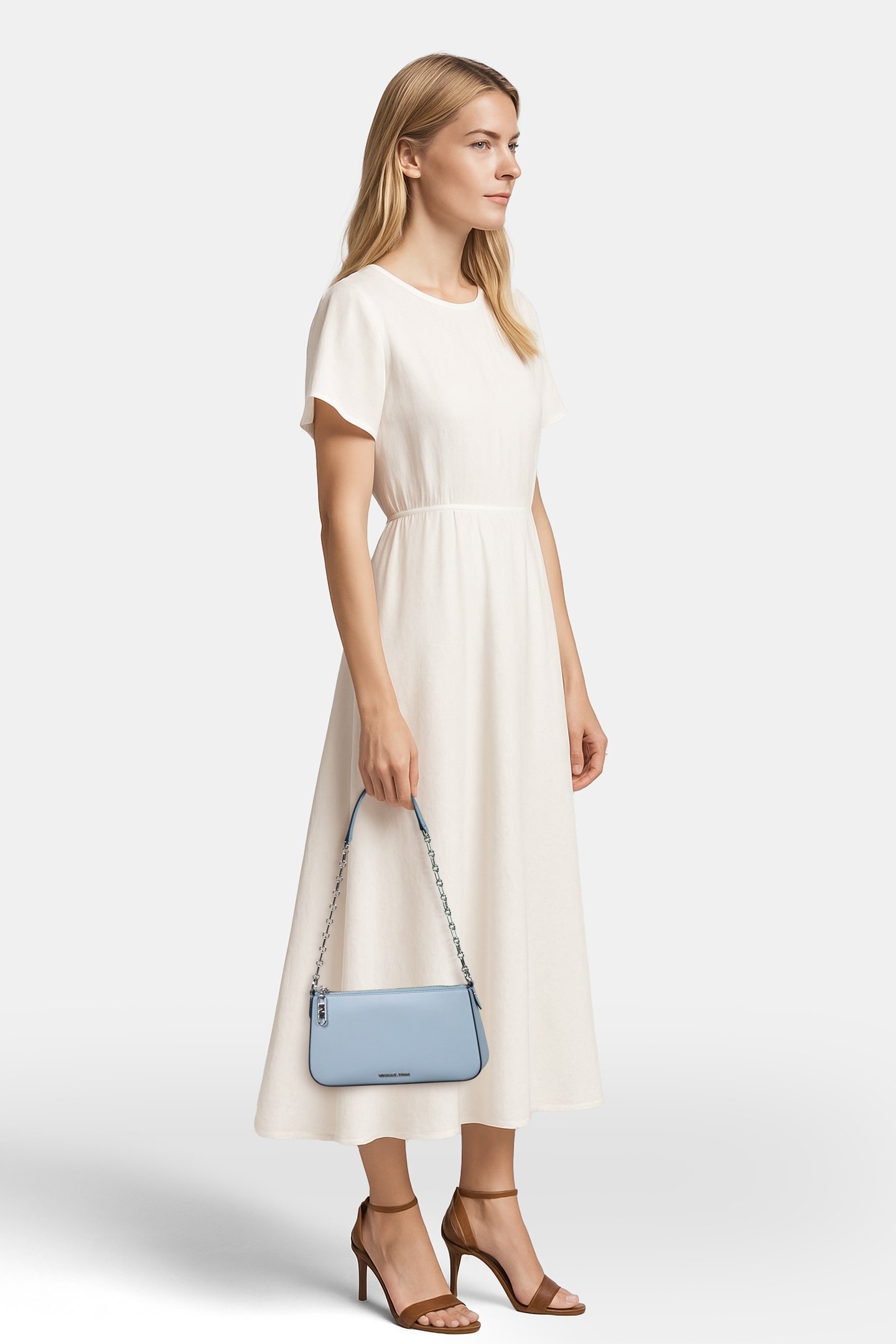 MEDIUM POUCHETTE SHOULDER BAG IN LIGHT BLUE 2