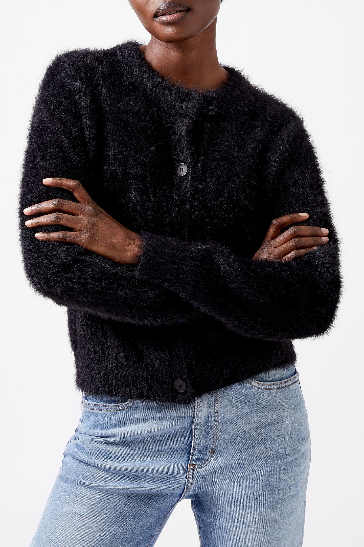 MOLLY FEATHER LS CARDIGAN BLACKOUT 1