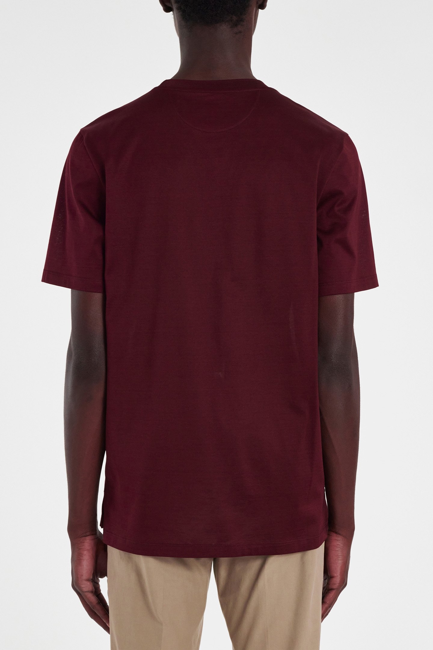 TSHIRT STRIPE PKT DARK RED ALT 2