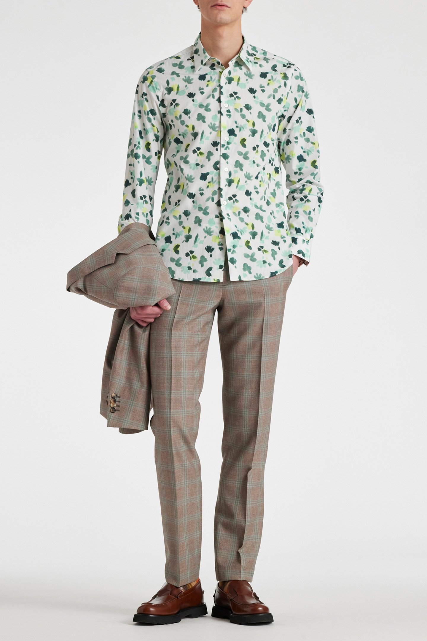 MENS S/C SLIM FIT SHIRT LIME GREEN 4