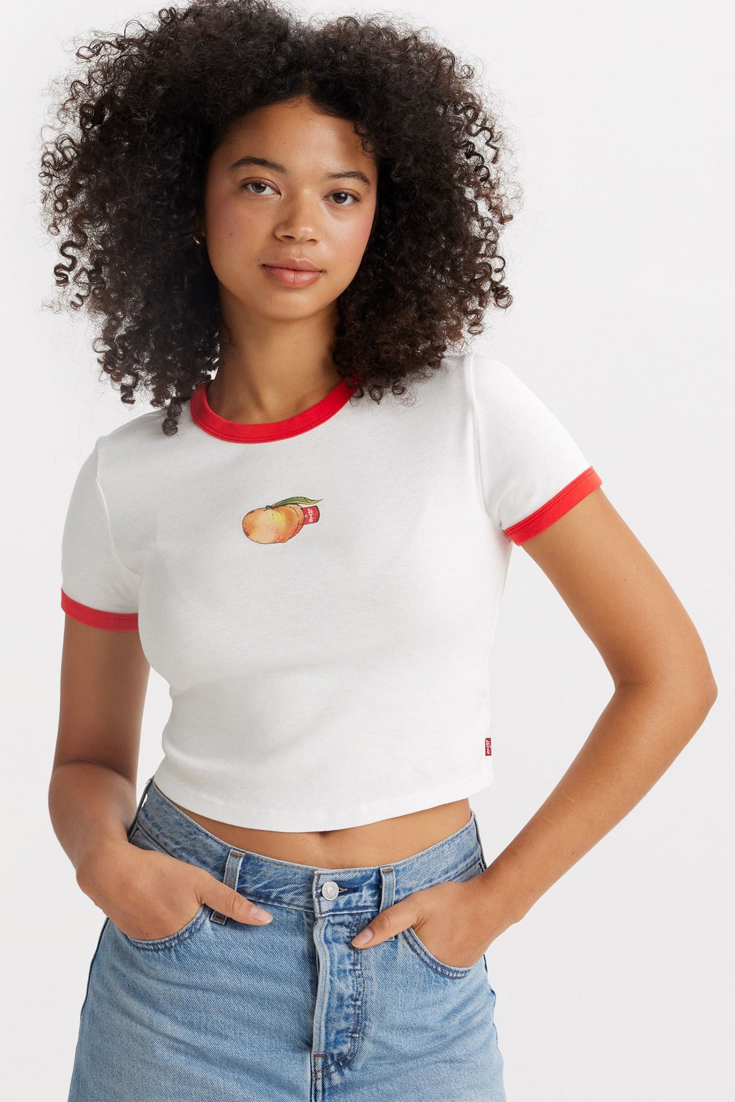 GRAPHIC MINI RINGER TEE PPEACH TAB BRIGHT 4