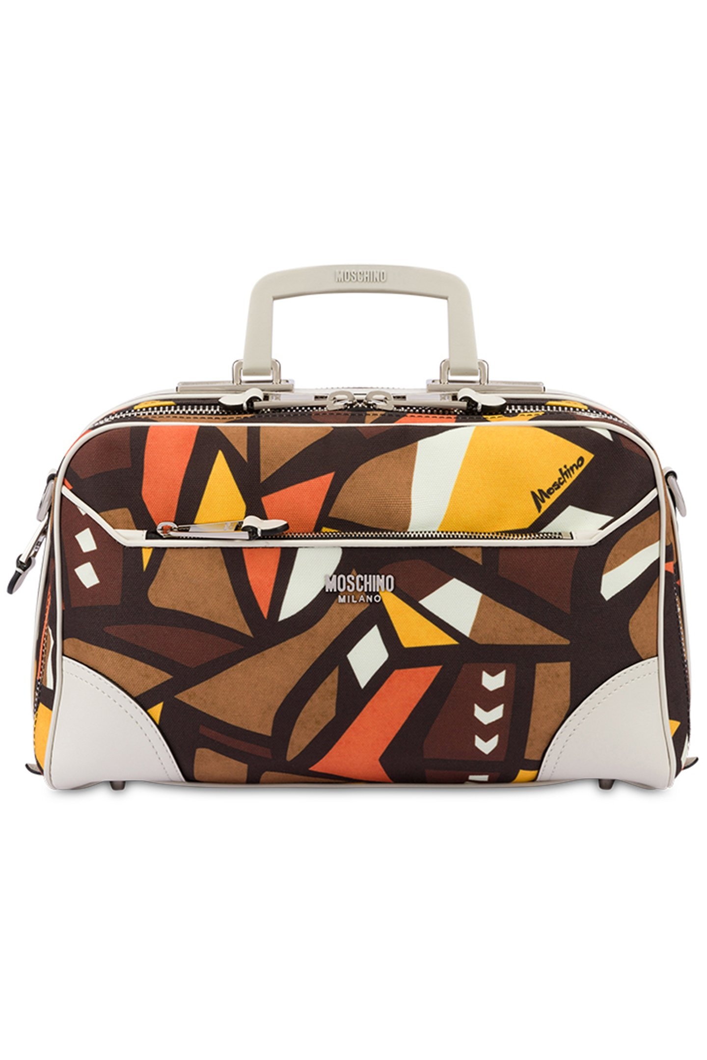 SHOULDER BAG IN WOOD PRINT CANVAS BROWN 1