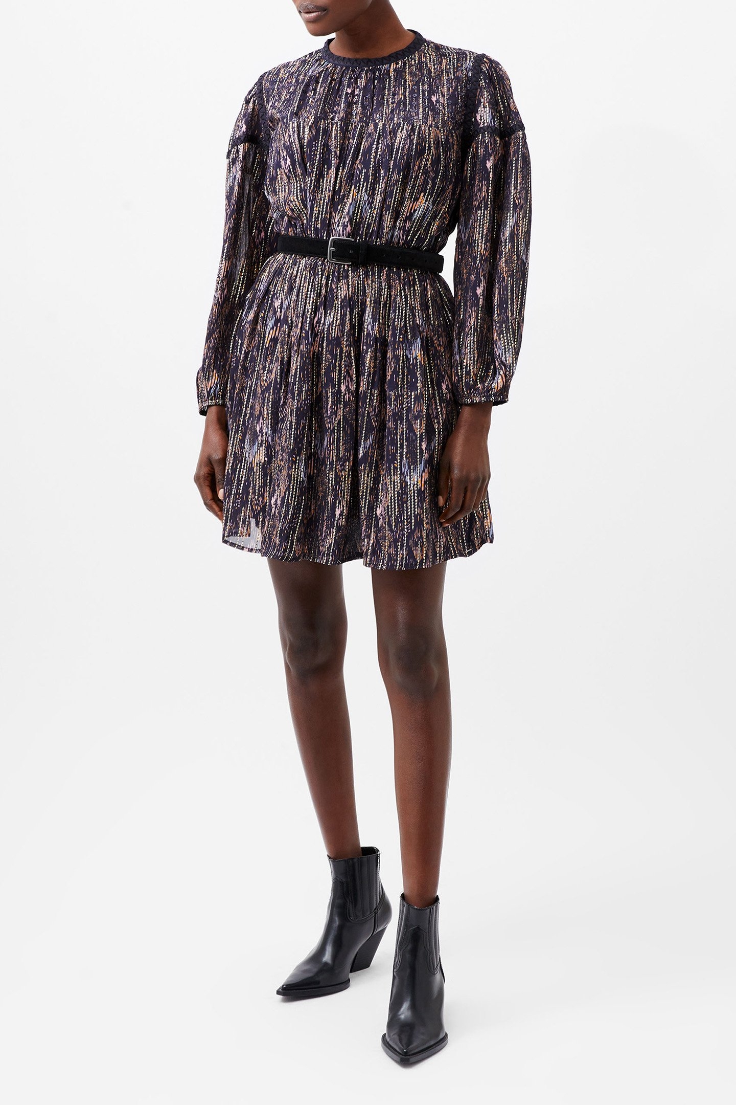 CARISSA LUREX JACQUARD MIX DRS MARINE 2