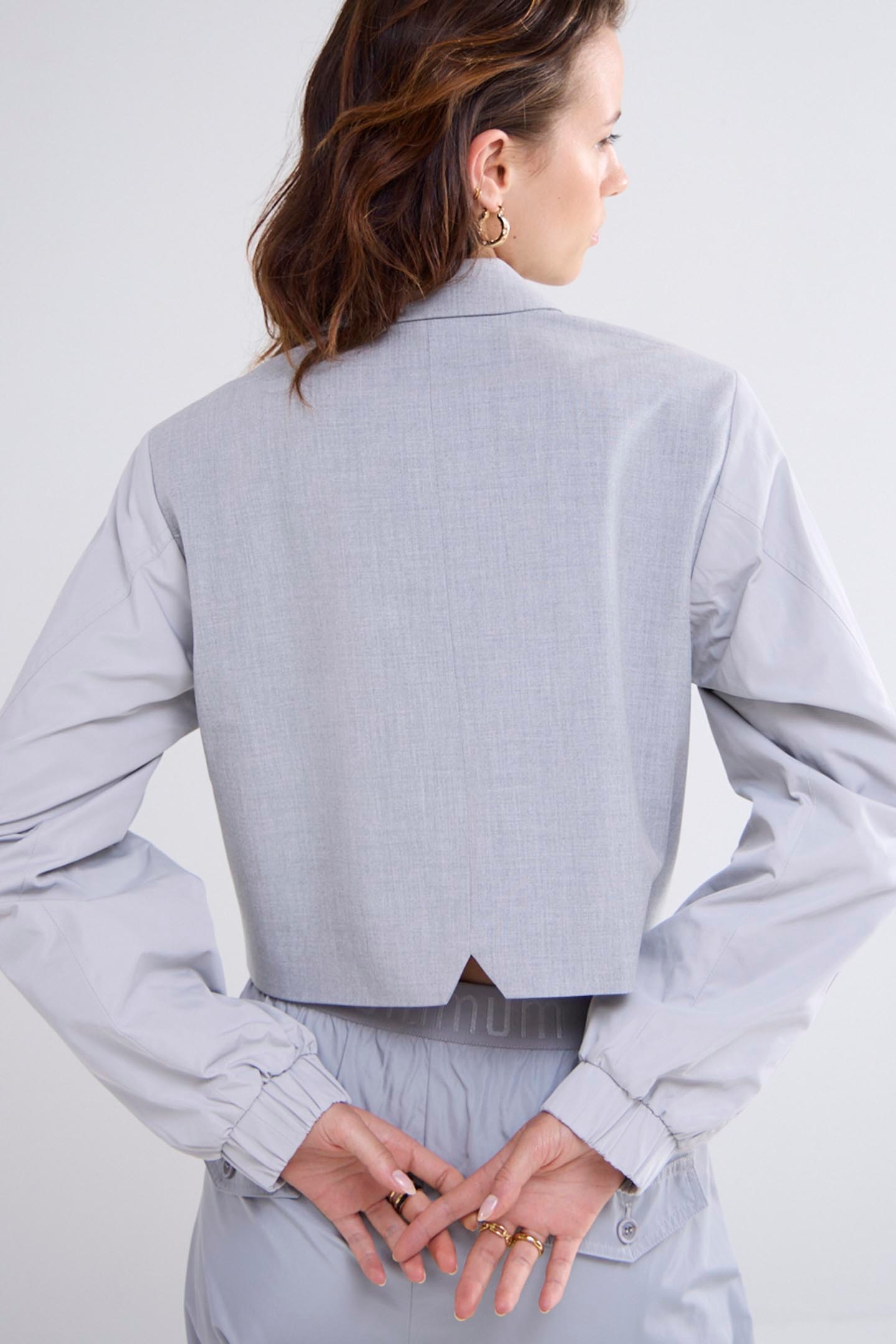 BLAZER SHORT VISCOSE BLEND STRETCH GREYS 4