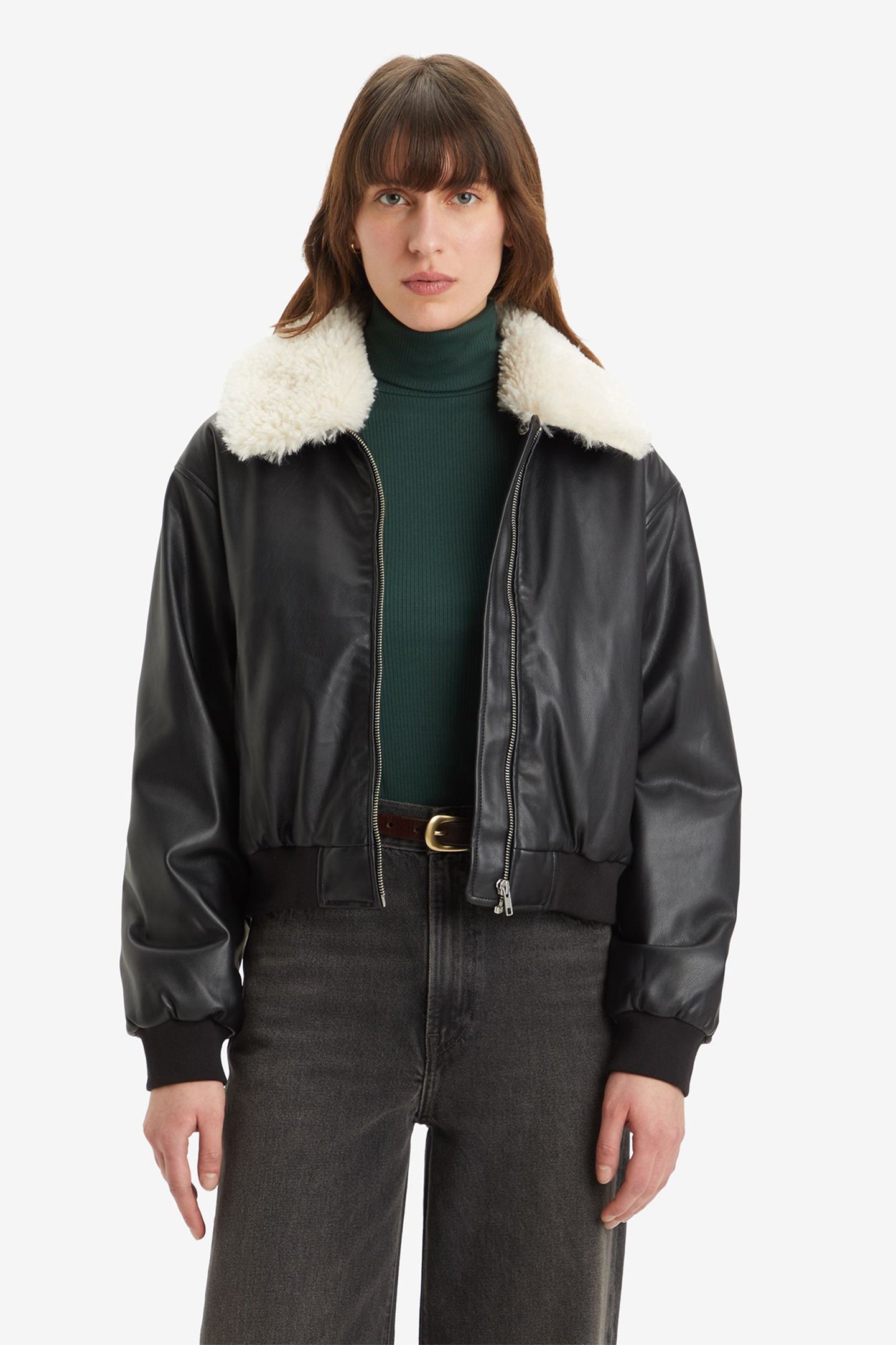 HARPER HERITAGE FAUX LEATHER JACKET IN BLACK 1