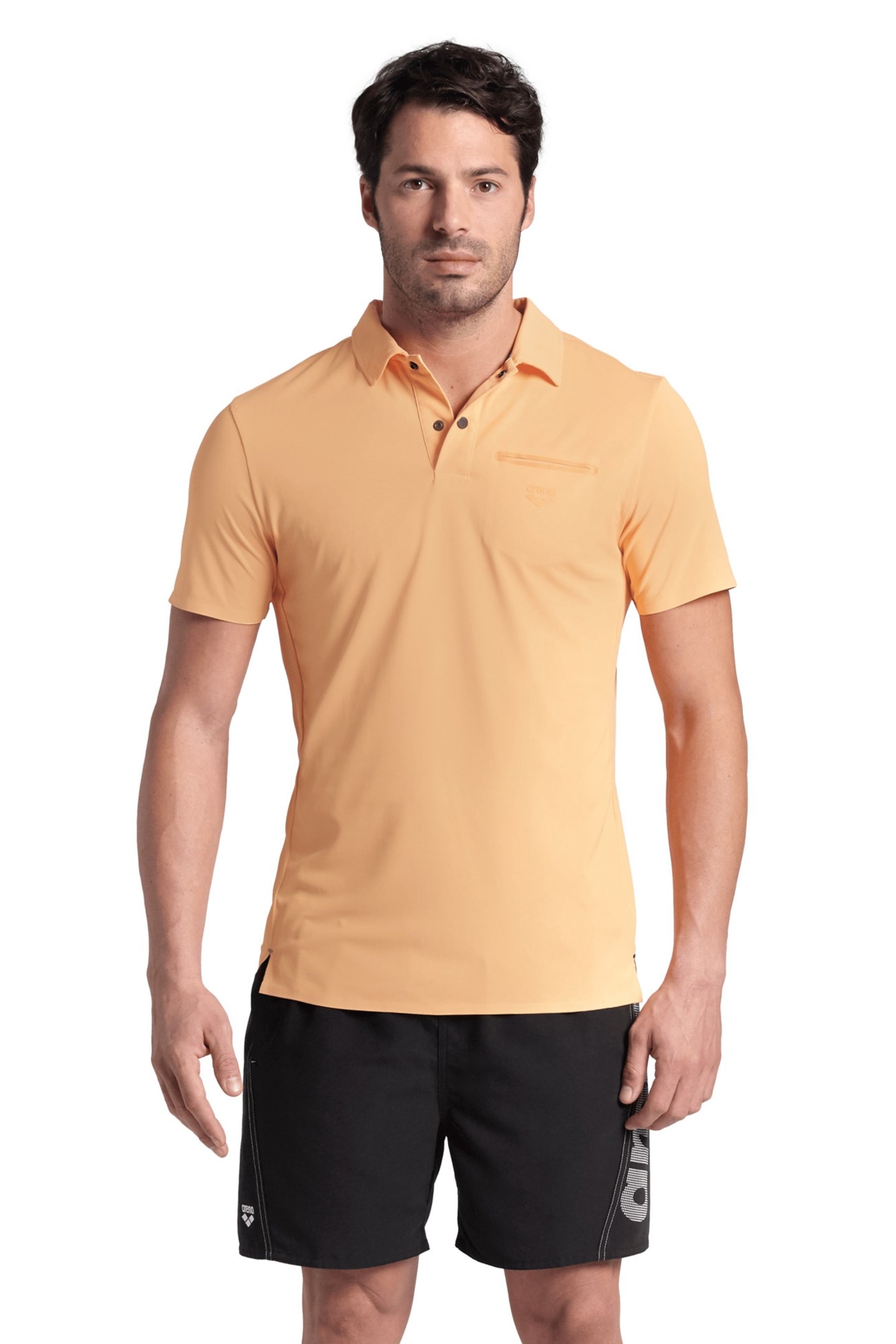 MEN'S POLOSHIRT POCKET SOLID SALMON PINK 1