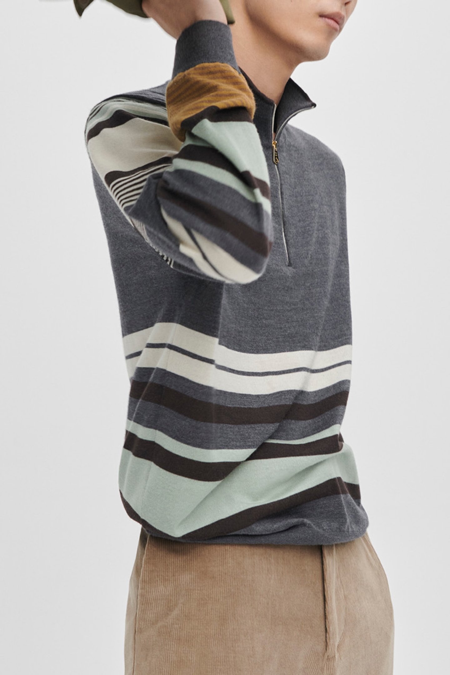 SWEATER ZIP NECK SLATE 4