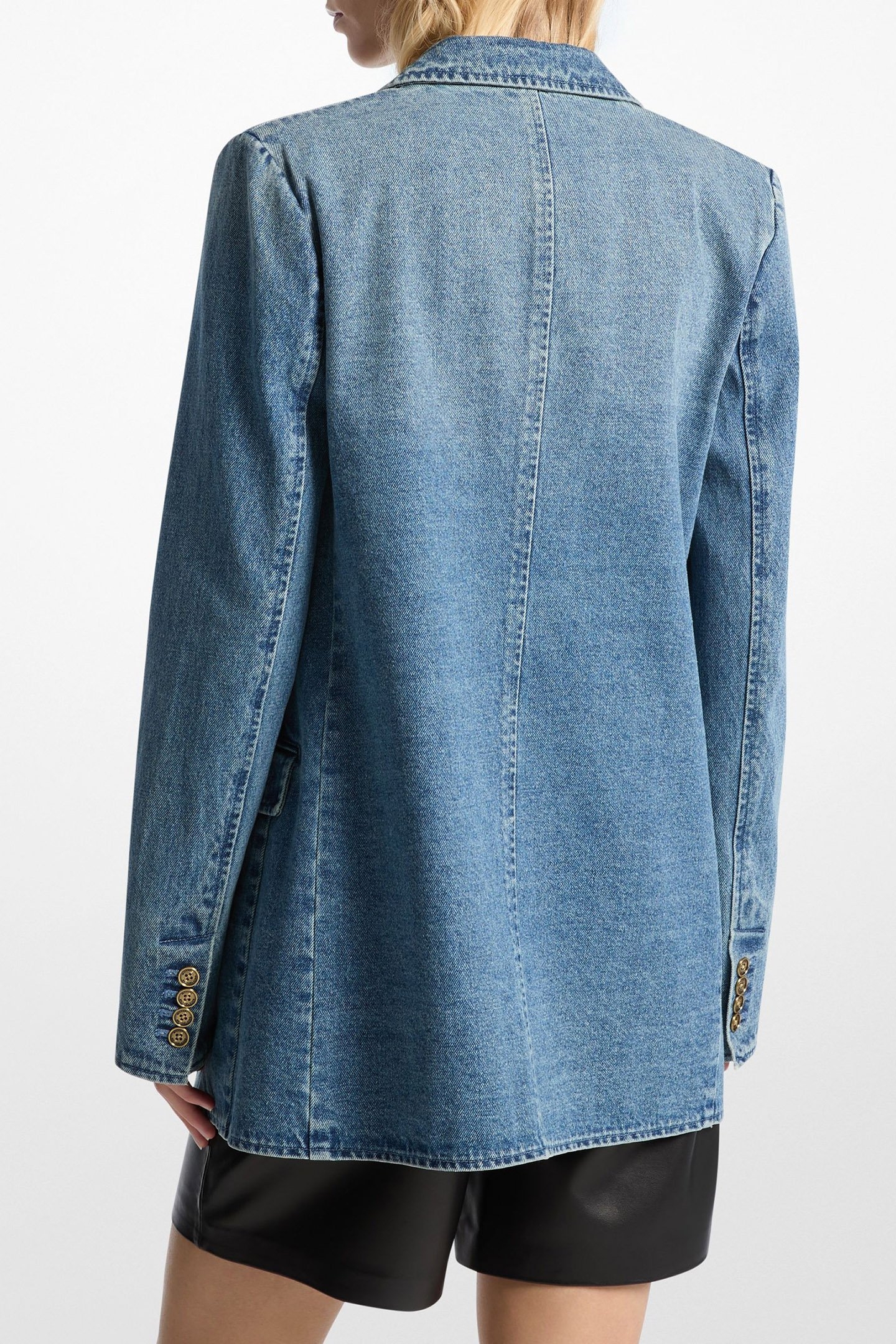 OVERSIZED DENIM BLAZER IN LIGHT WASH 2