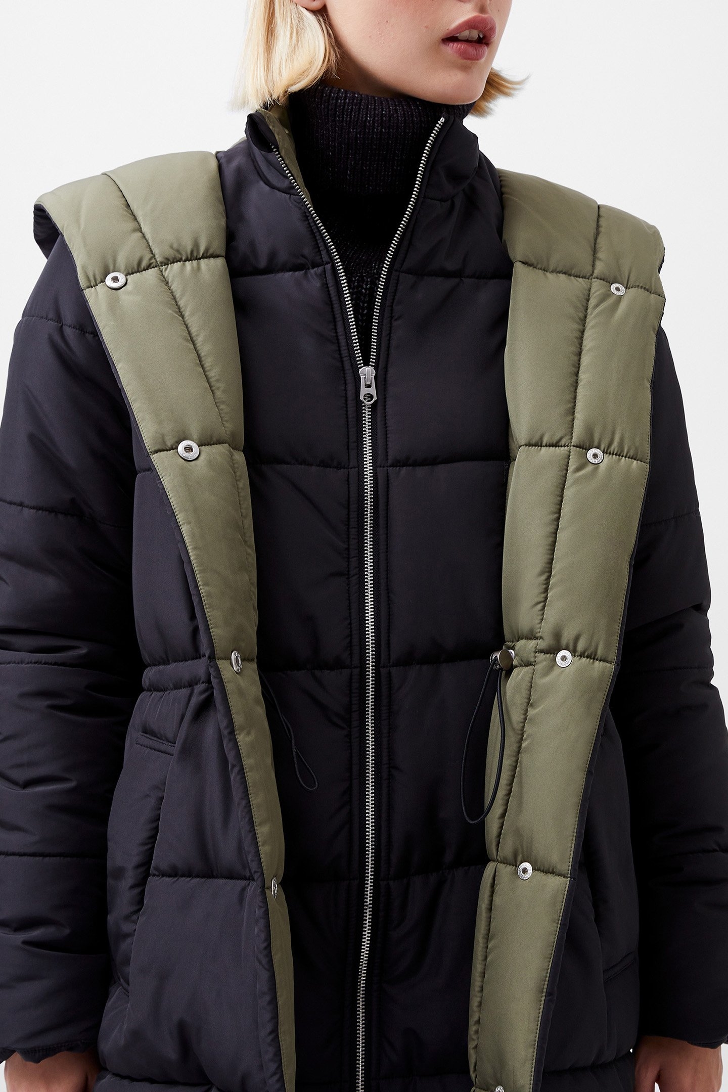 AUDEN DOUBLE FRONT PUFFER JACK BLACKOUT/TARMAC KHAK 4