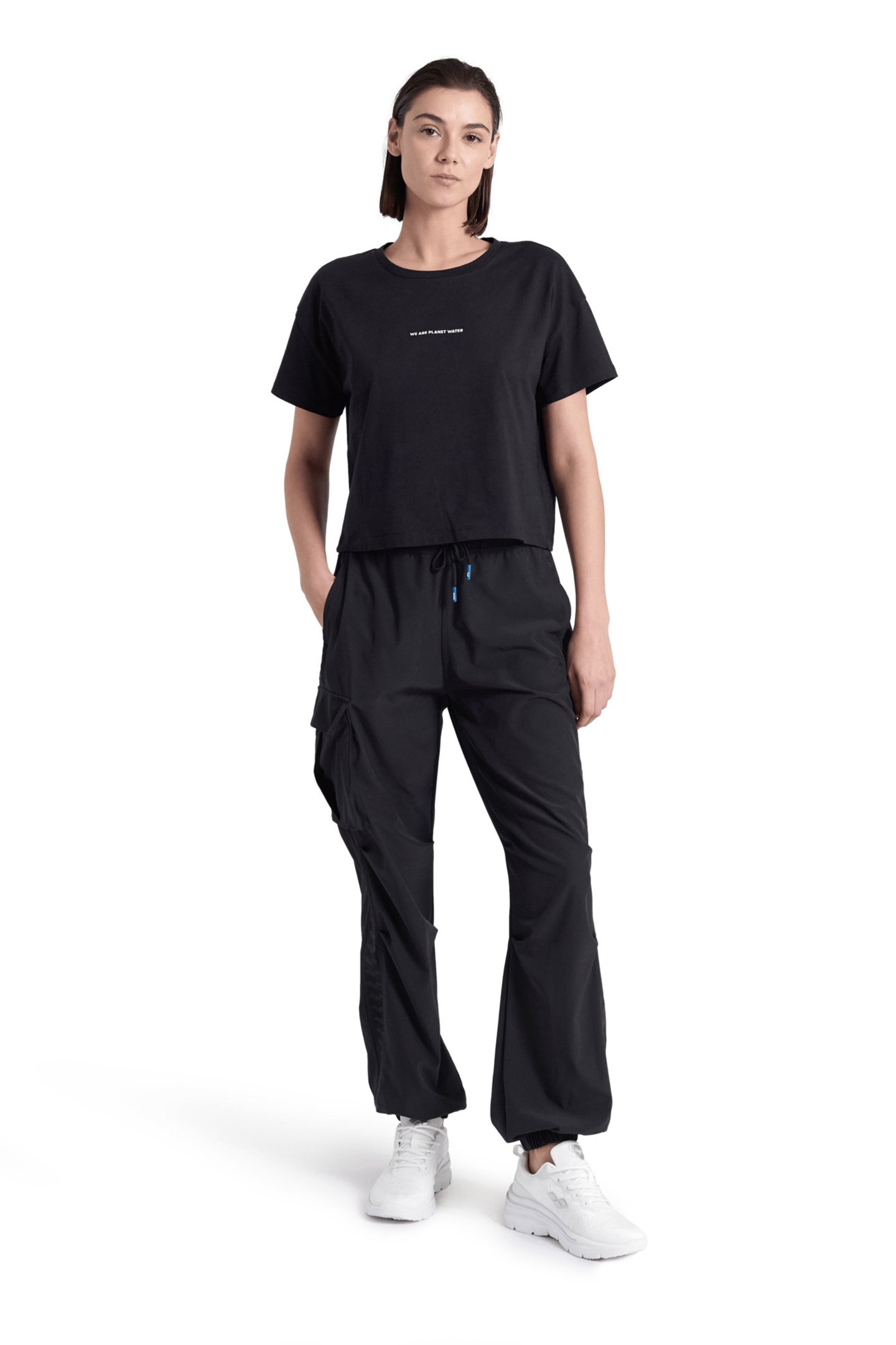 WOMEN'S ARENA CROP TEE PRINTED BLACK 3