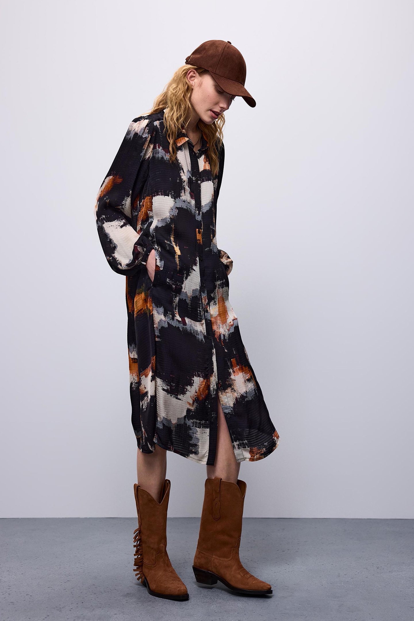 DRESS PAINTED PRINT BLACKS 2