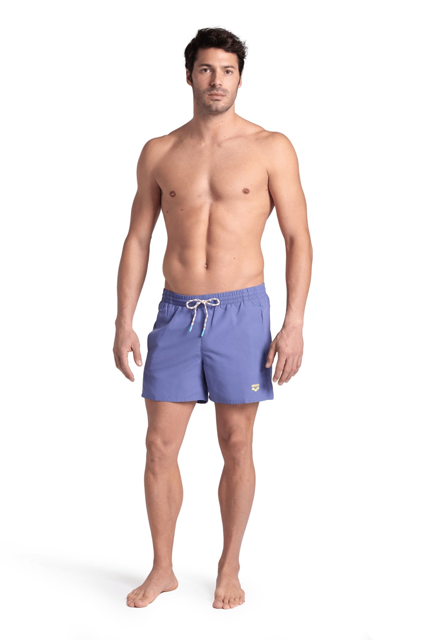 MEN'S ARENA PRO_FILE BEACH SHORT LOGO PURPLE BLUE-SOFT GREEN 3