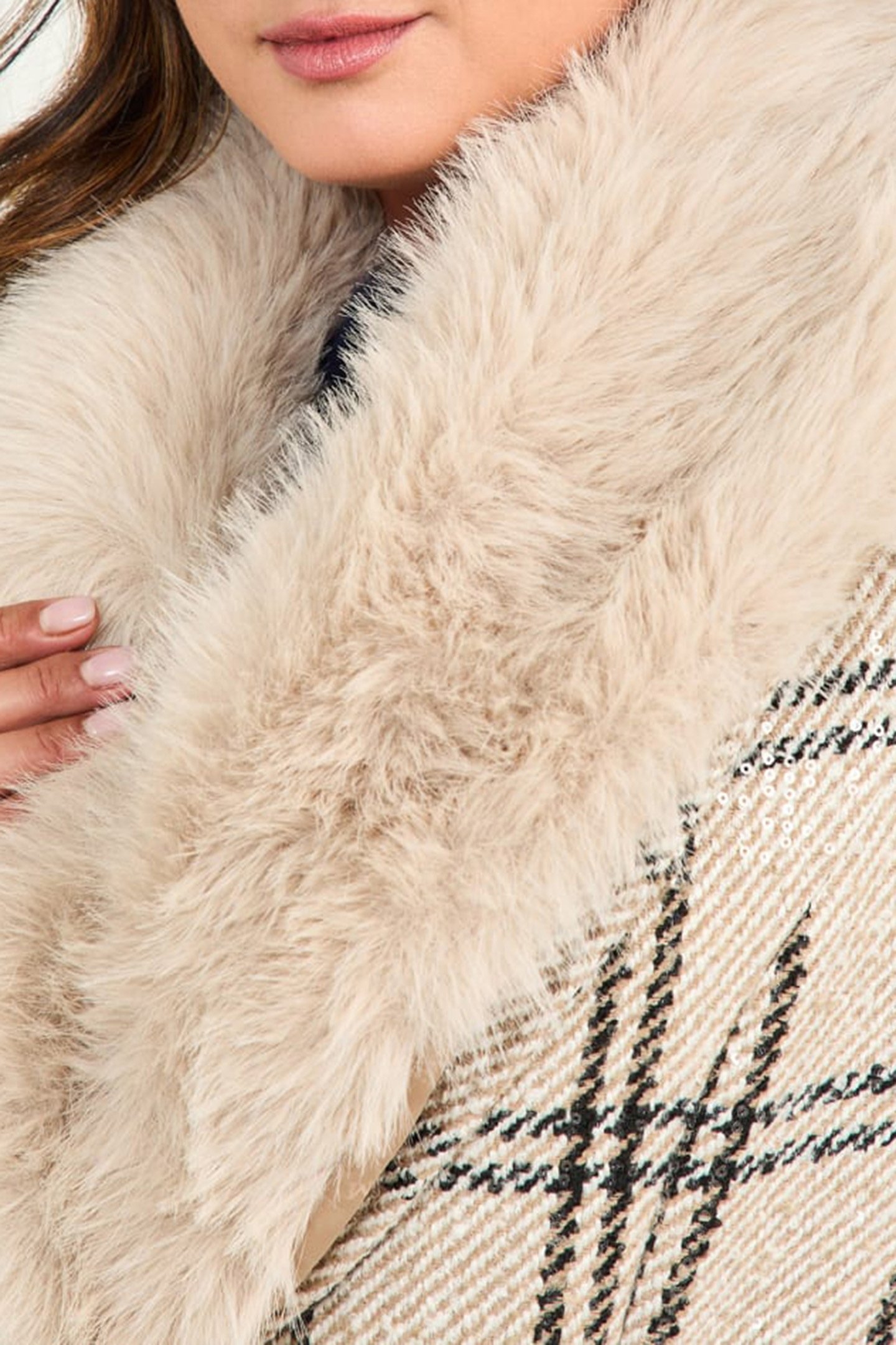 CHARLIZE PLAID COAT WHITE DENEUVE MULTI 7