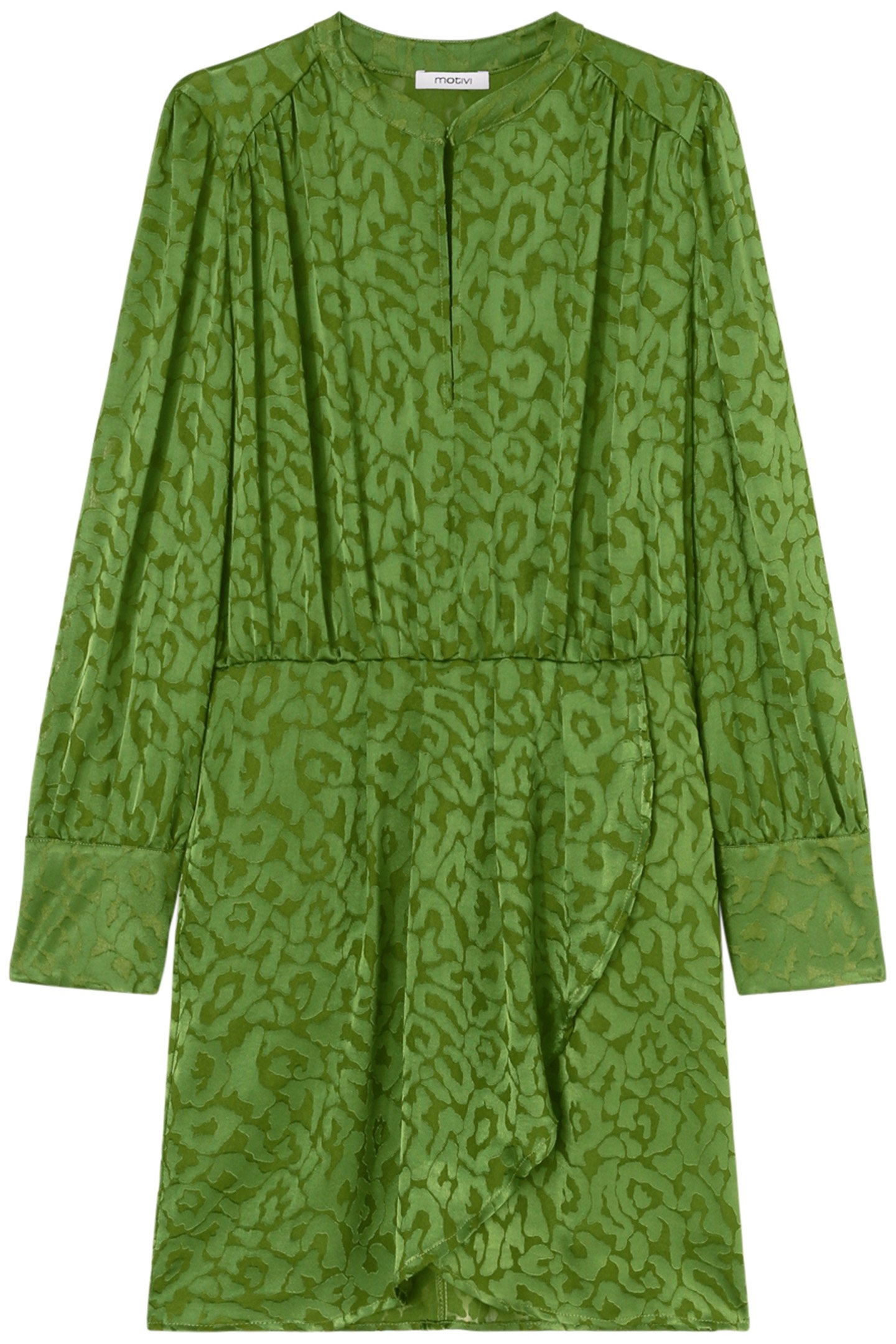 DEVORÉ SATIN WRAPAROUND MINI DRESS GREEN 4