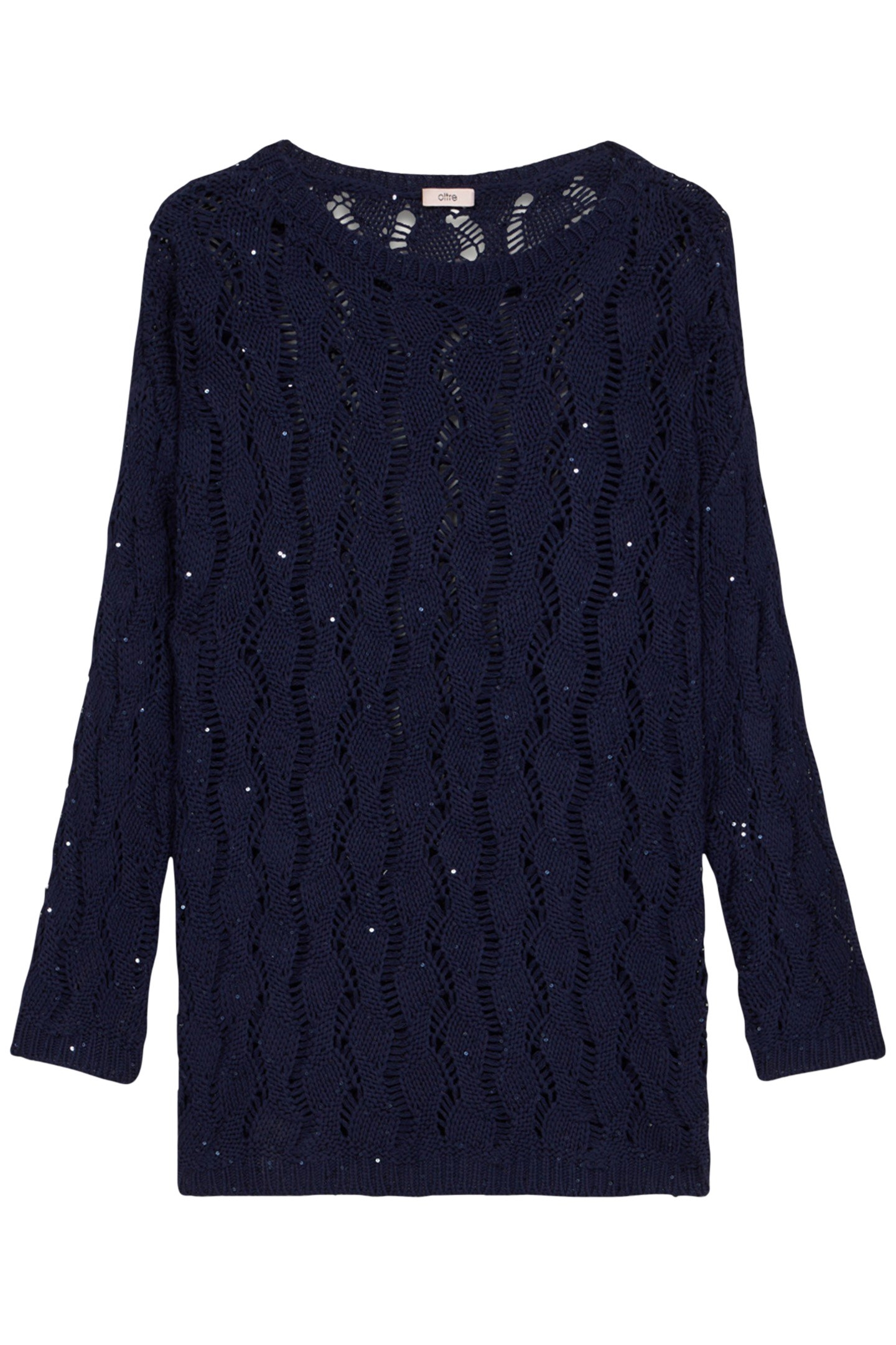 OPENWORK SWEATER WITH TINY SEQUINS BLUE 3