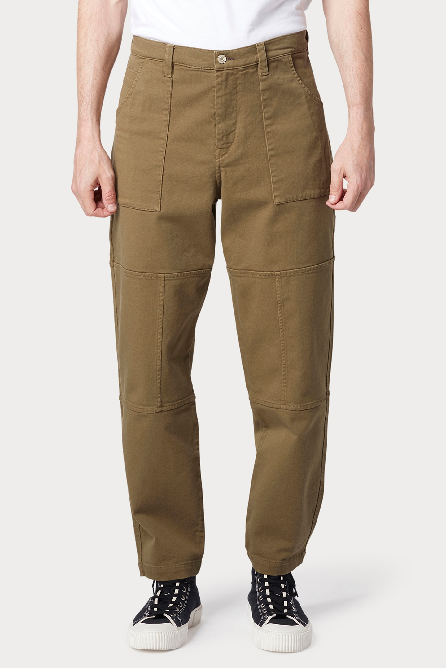 MENS BARREL FIT CHINO MILITARY GREEN 1