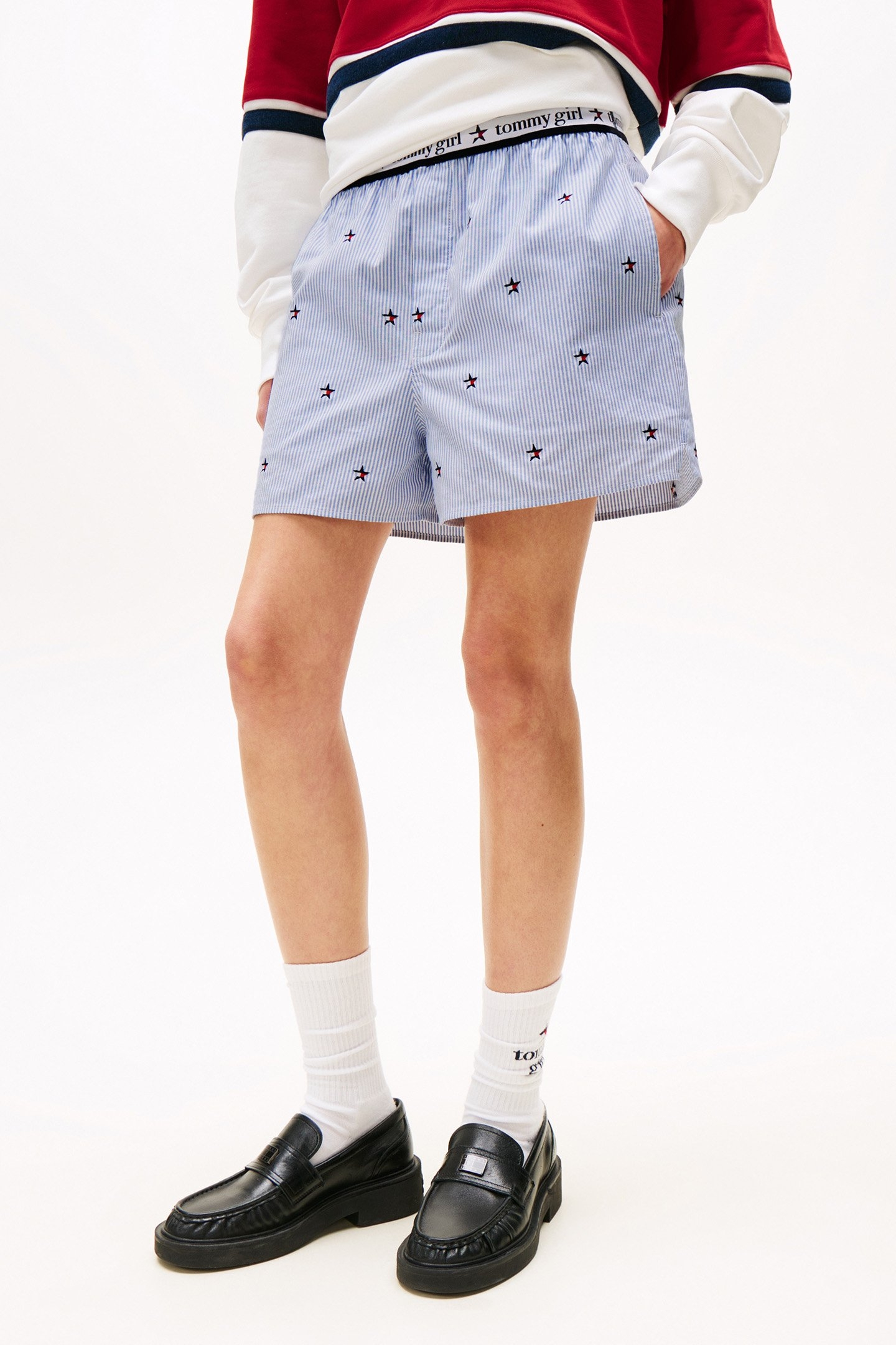 TOMMY GIRL EMBROIDERED SHORT NORMAL FIT SHORTS BLUE 1