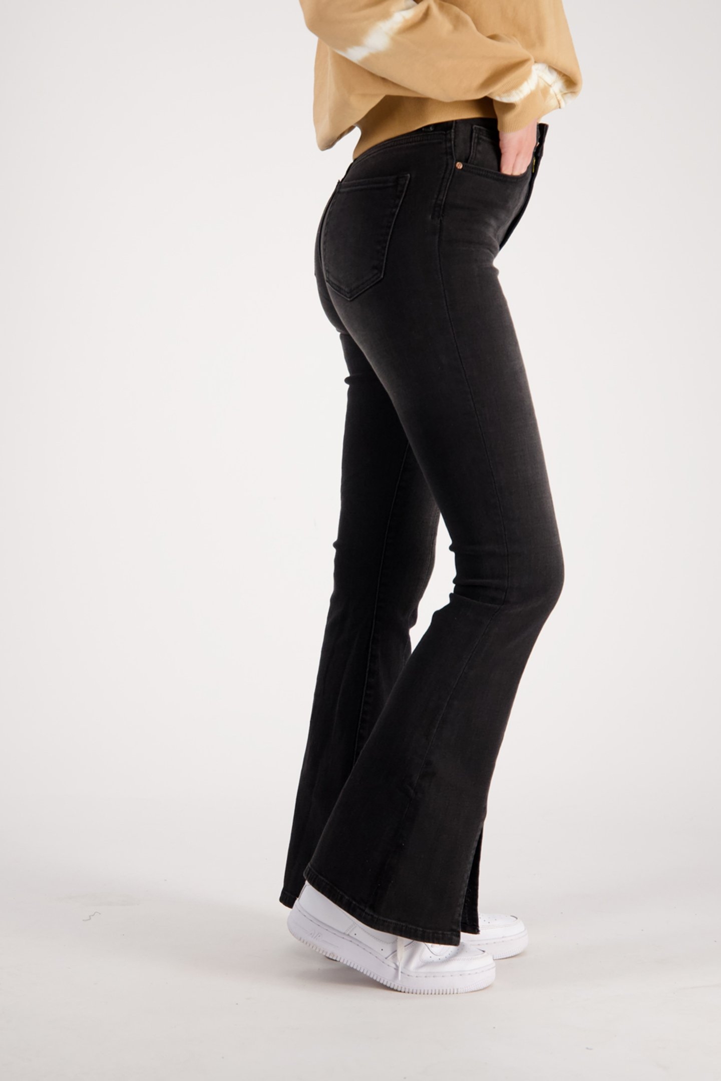 SUNRISE SLIT JEANS BLACK STONE 8
