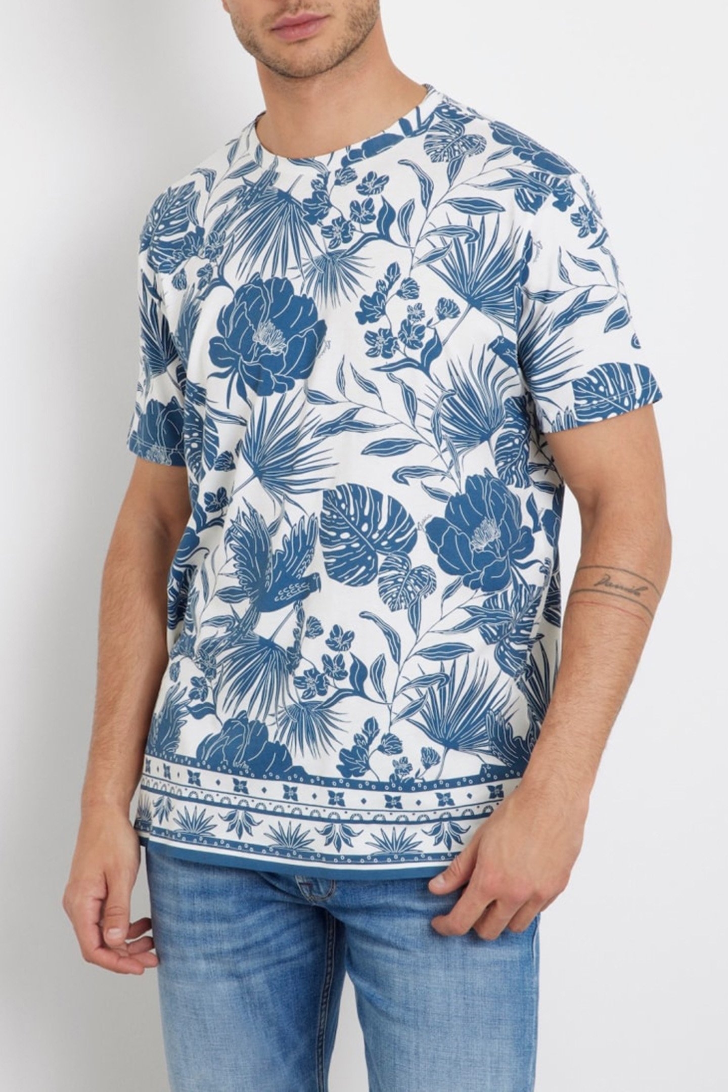 SS BSC TROPICAL LINO SALT WHITE MULTI 1