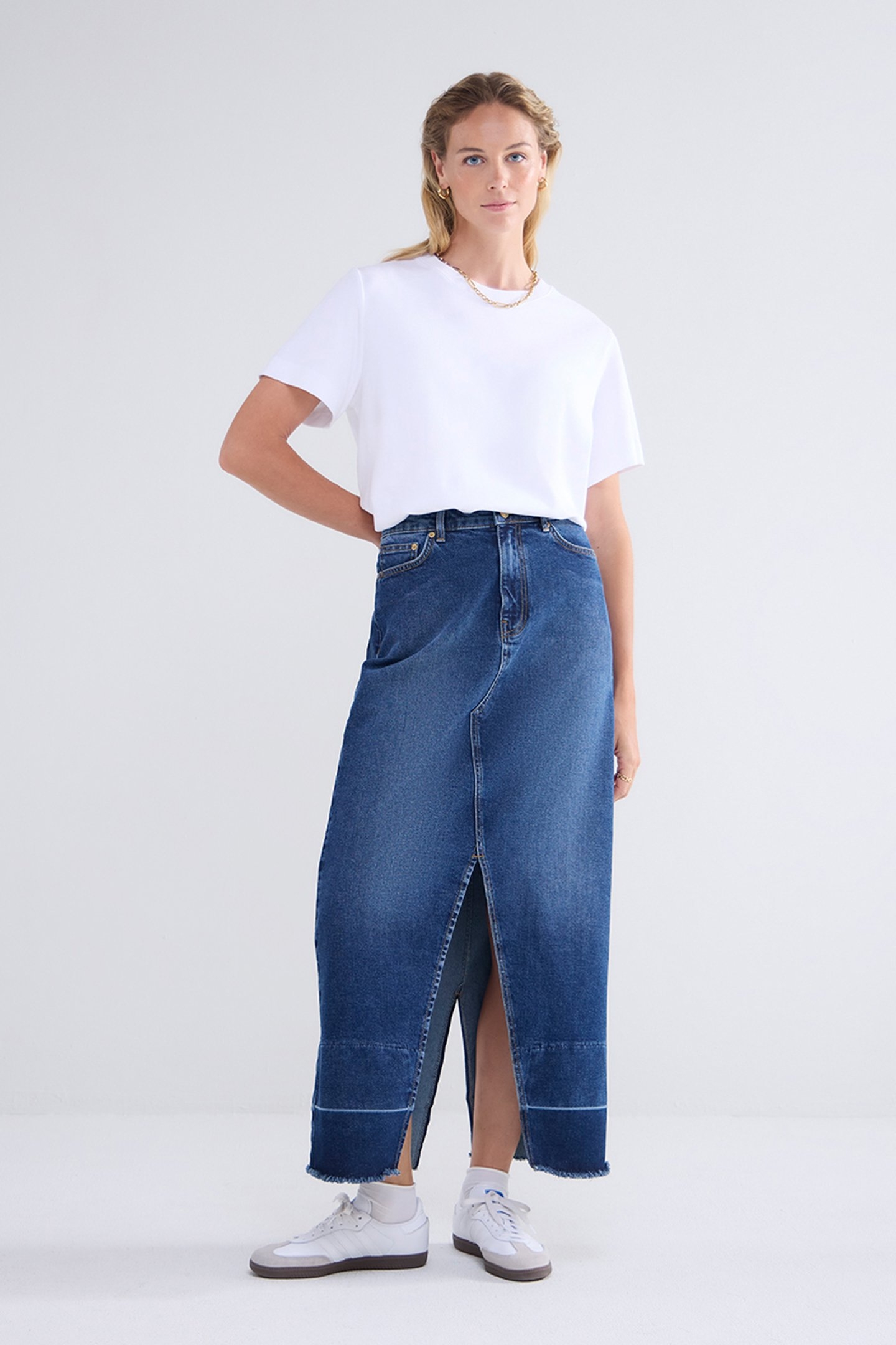 DENIM SKIRT COTTON COMFORD DENIM BLUES 2