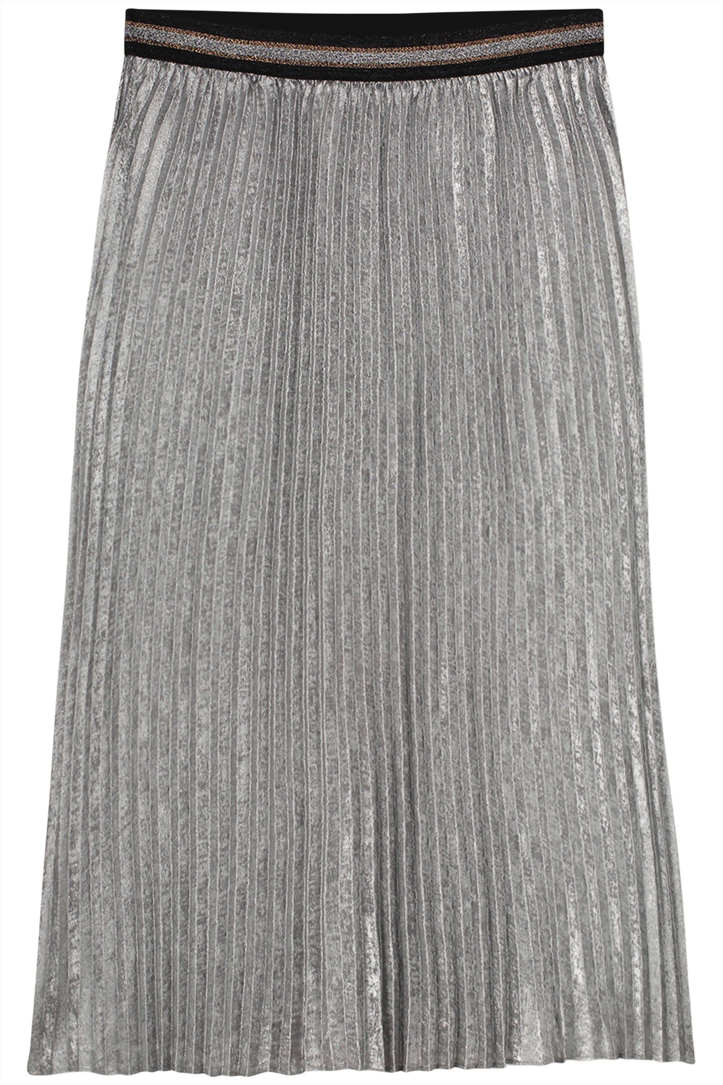 PLEATED SKIRT LAMEE METALLIC GREYS 3