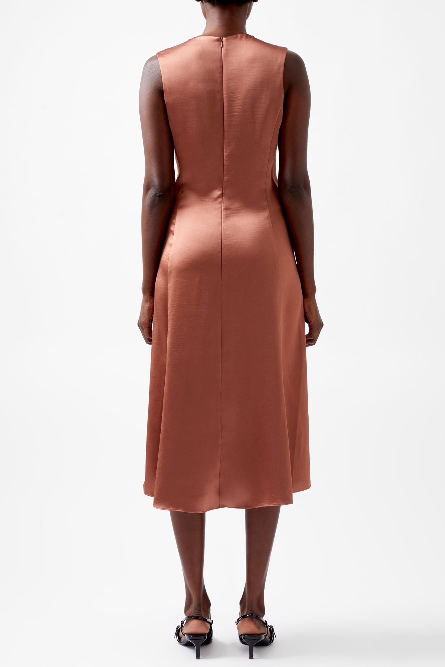 IRINA SATIN SLVLSS COWL NK DRS RUSSET BROWN 3