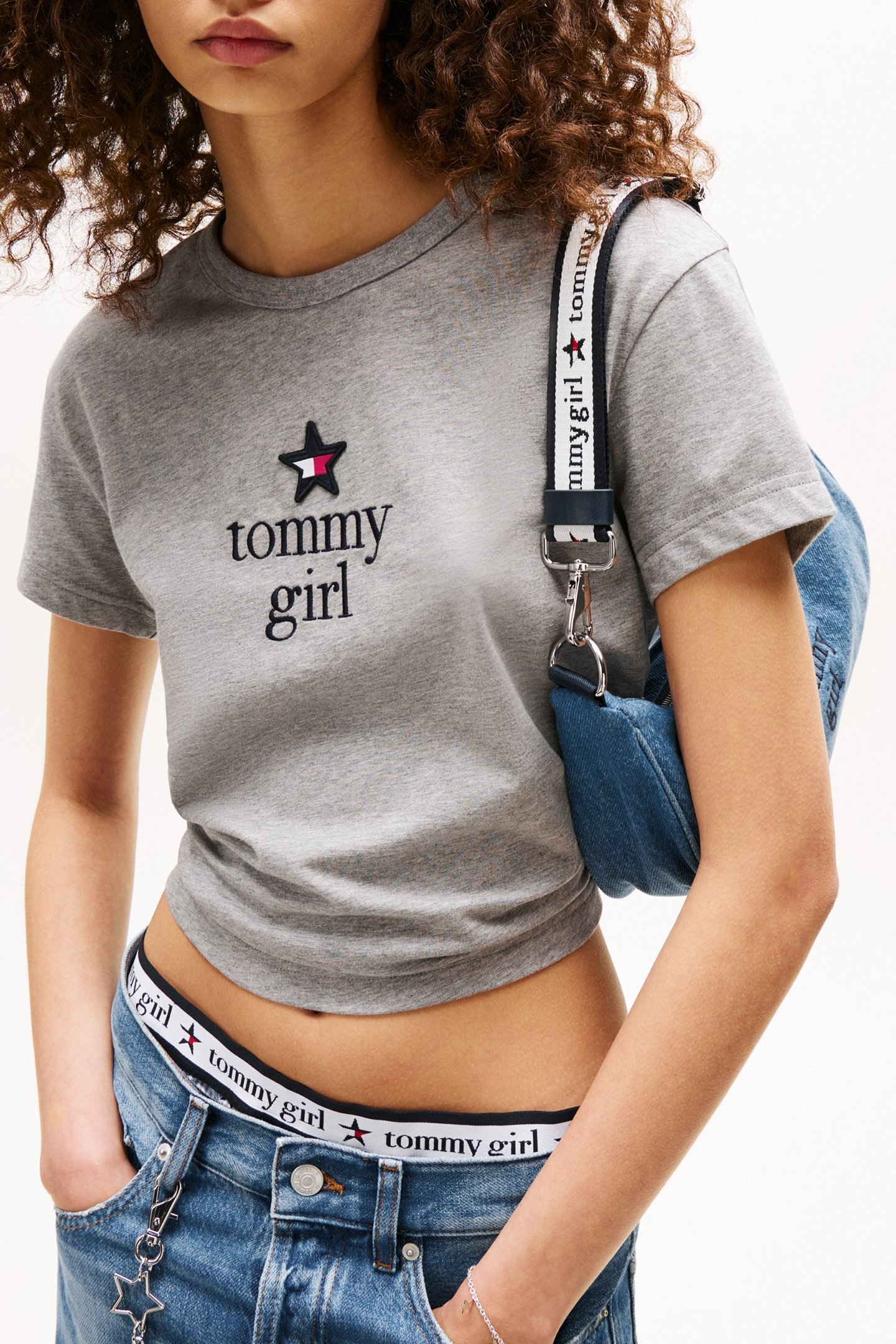 TOMMY GIRL GRAPHIC T-SHIRT LIGHT GREY MARL 4