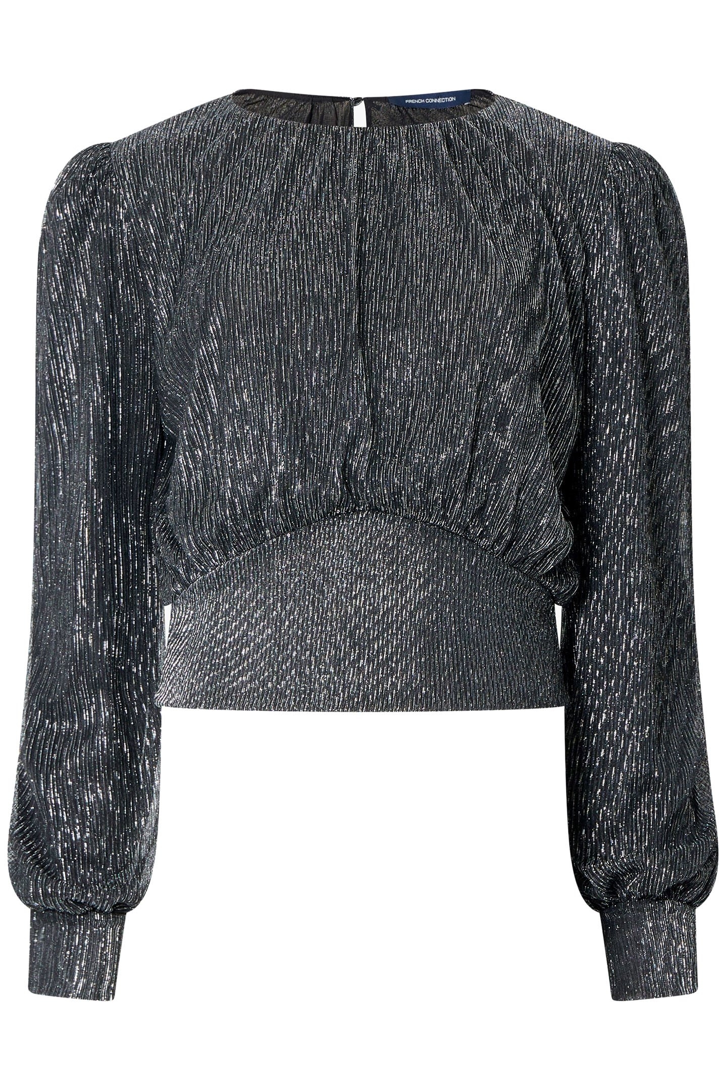 TAMY LUREX PLISSE LS TOP SILVER 3