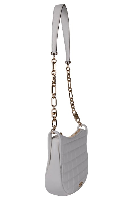LARGE QUILTED CHAIN STRAP MESSENGER BAG IN WHITE 4
