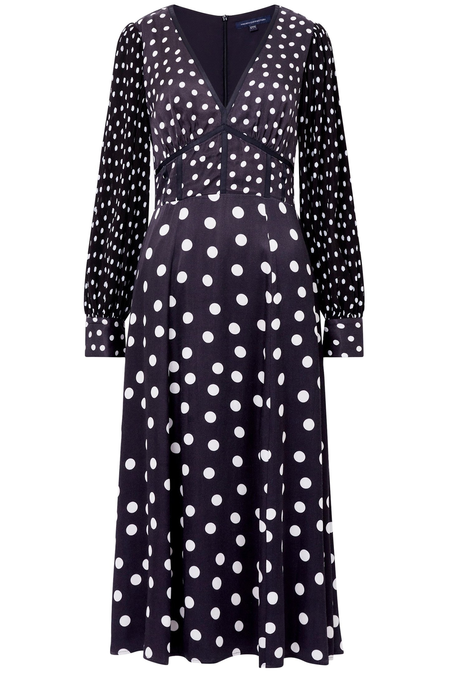 POLKA DOT CANDICE SATIN DRESS BLACK/WHITE 3