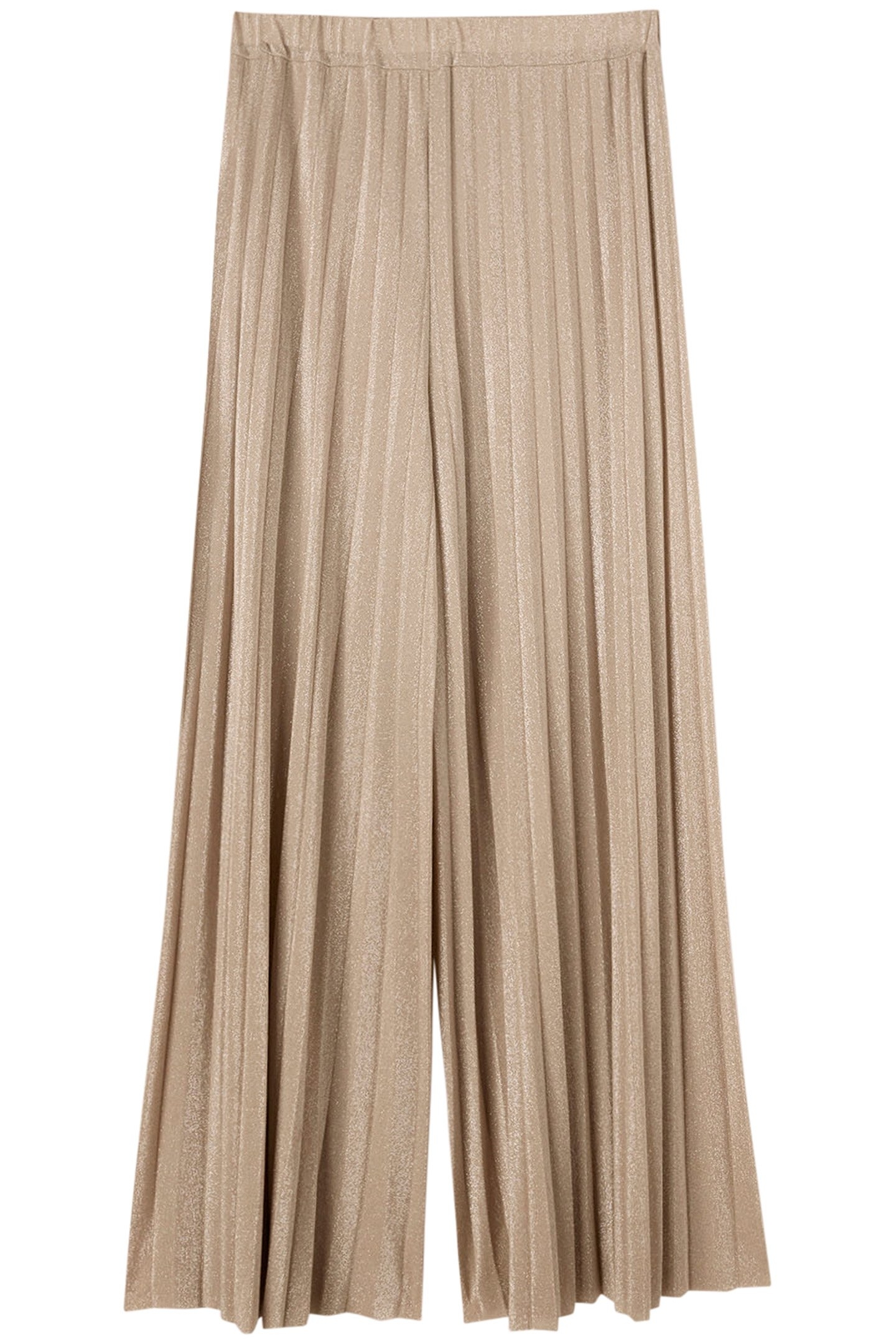 LUREX JERSEY PLEATED TROUSERS BEIGE 4