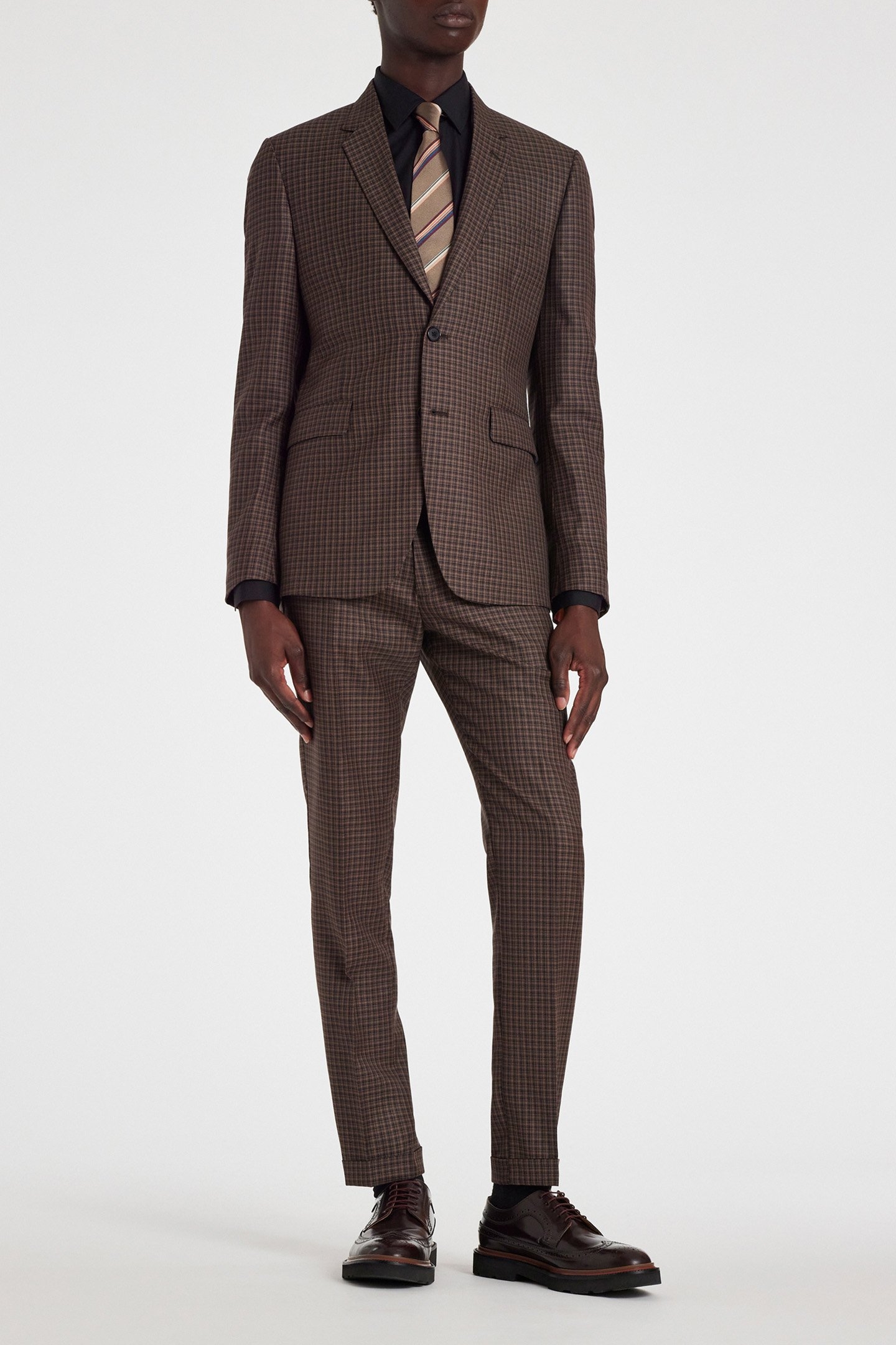 MENS 2 BUTTON JACKET DARK BROWN 3